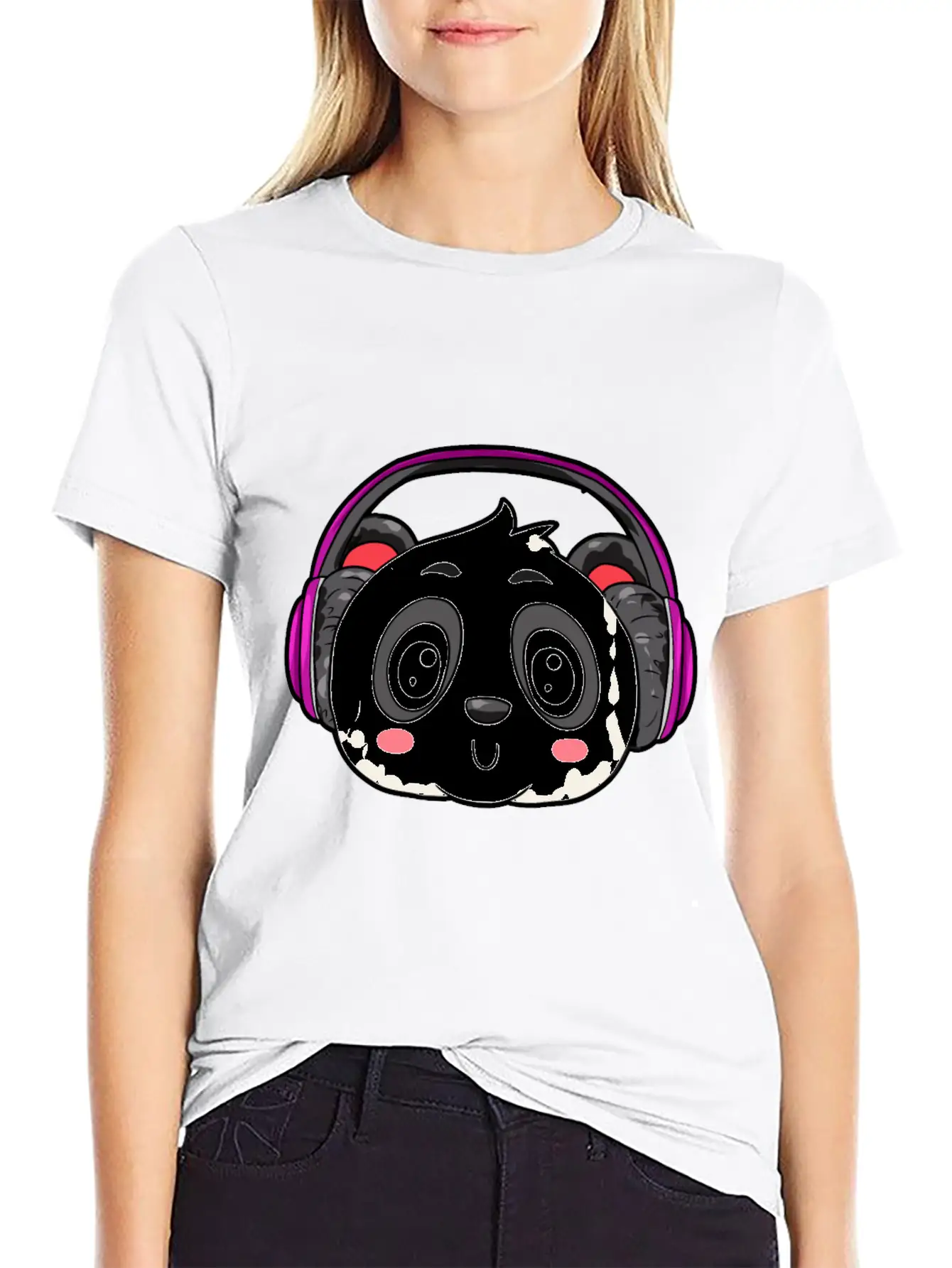 Panda With Headphones Classic Cotton Tee – Unisex Comfort For Any Season