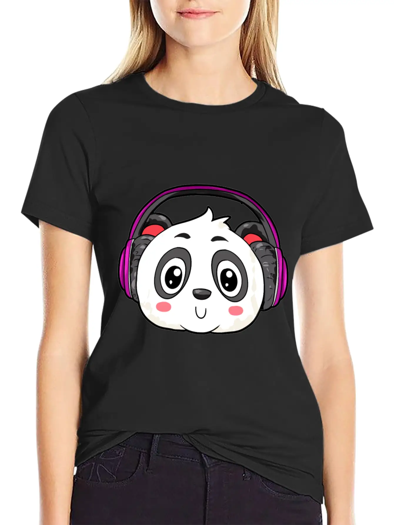 Panda With Headphones Classic Cotton Tee – Unisex Comfort For Any Season