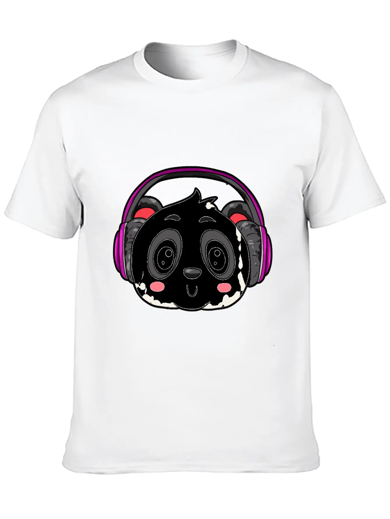 Panda With Headphones Classic Cotton Tee – Unisex Comfort For Any Season