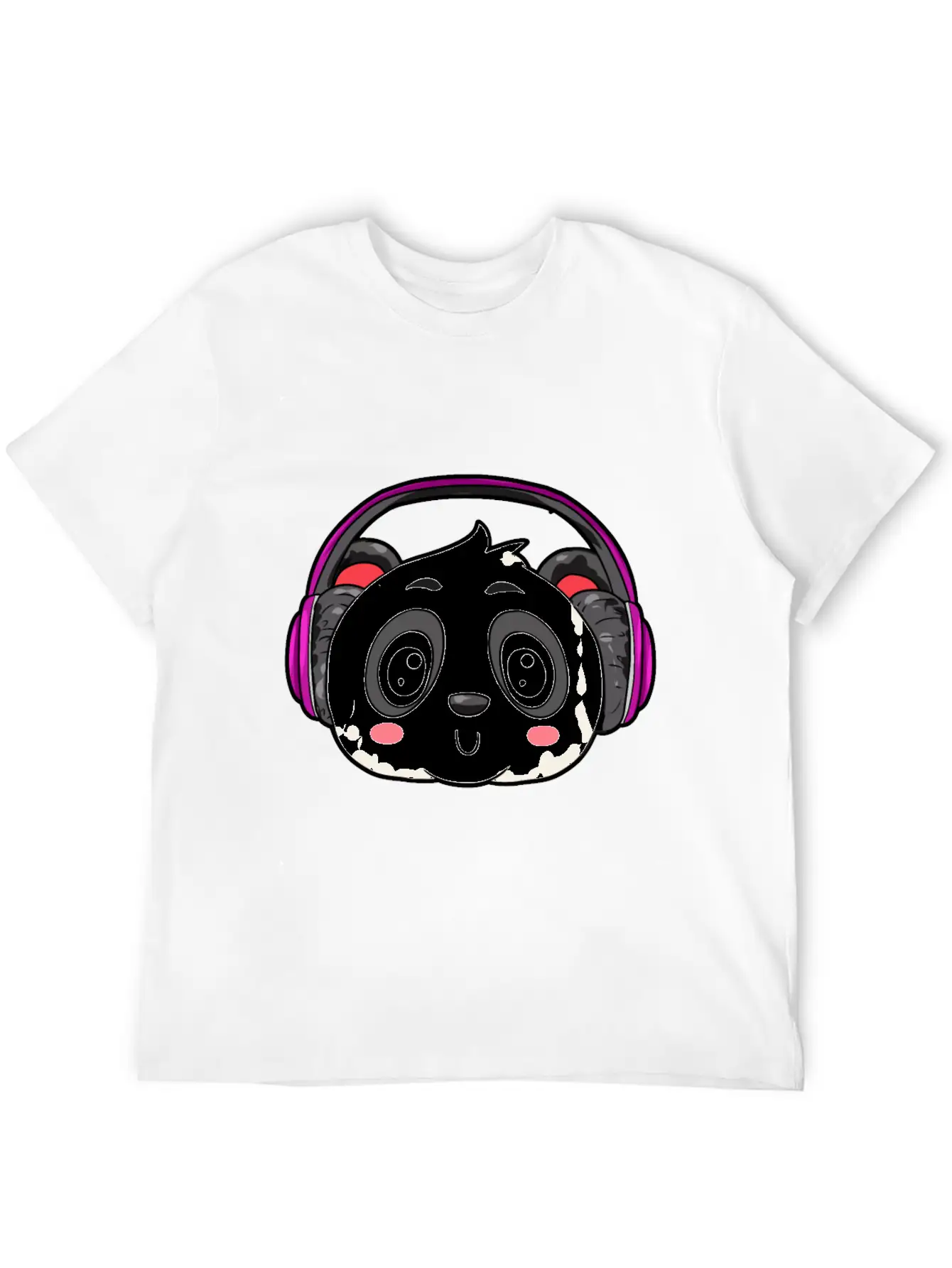 Panda With Headphones Classic Cotton Tee – Unisex Comfort For Any Season