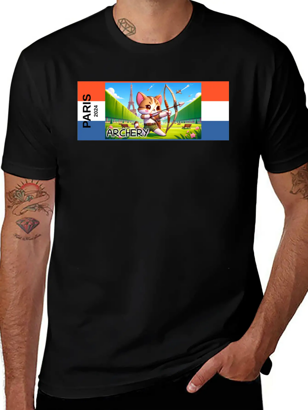 Paris - 2024 - Archery Breathable Graphic T-Shirt – Perfect For Casual Days
