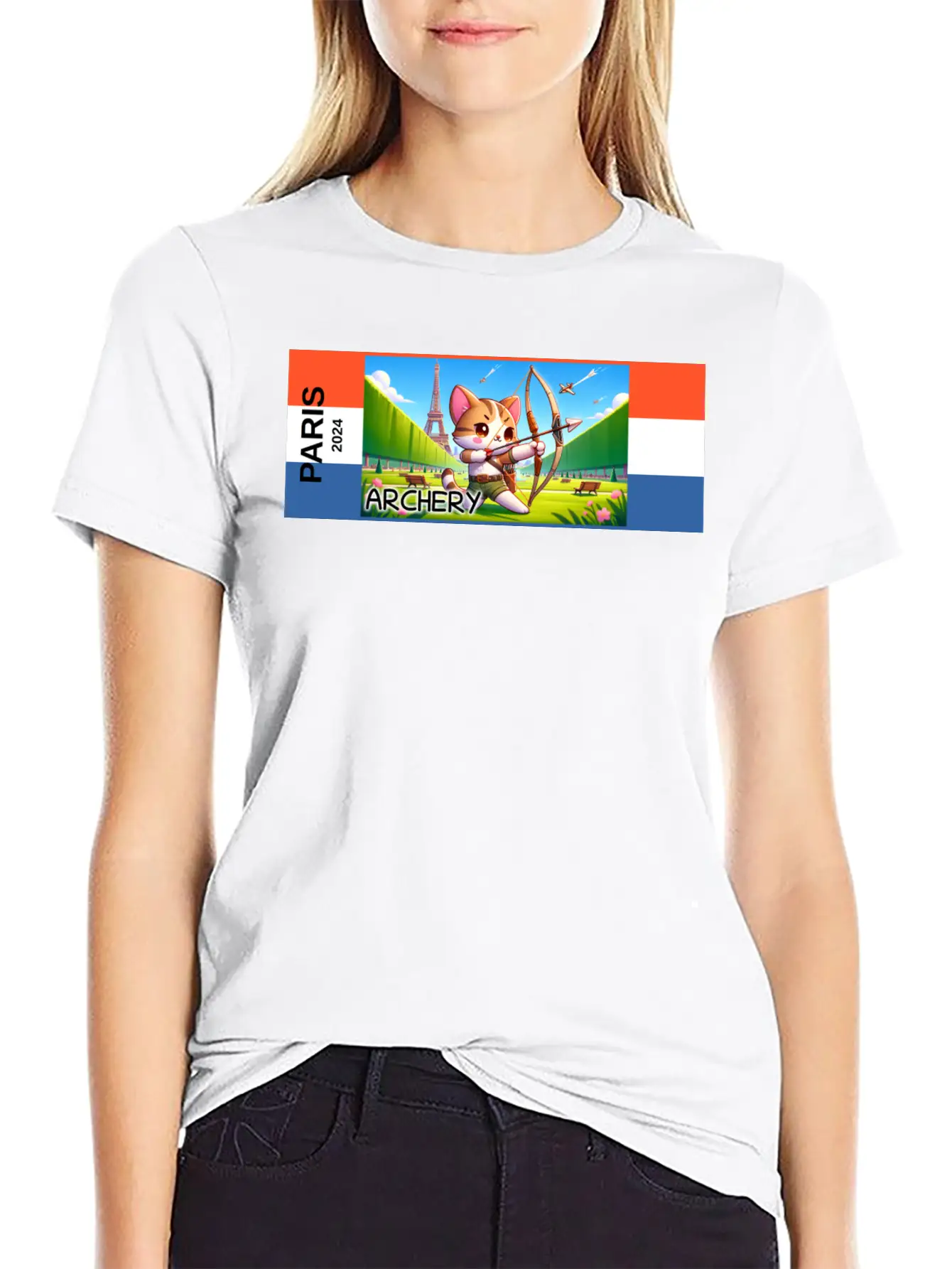 Paris - 2024 - Archery Breathable Graphic T-Shirt – Perfect For Casual Days