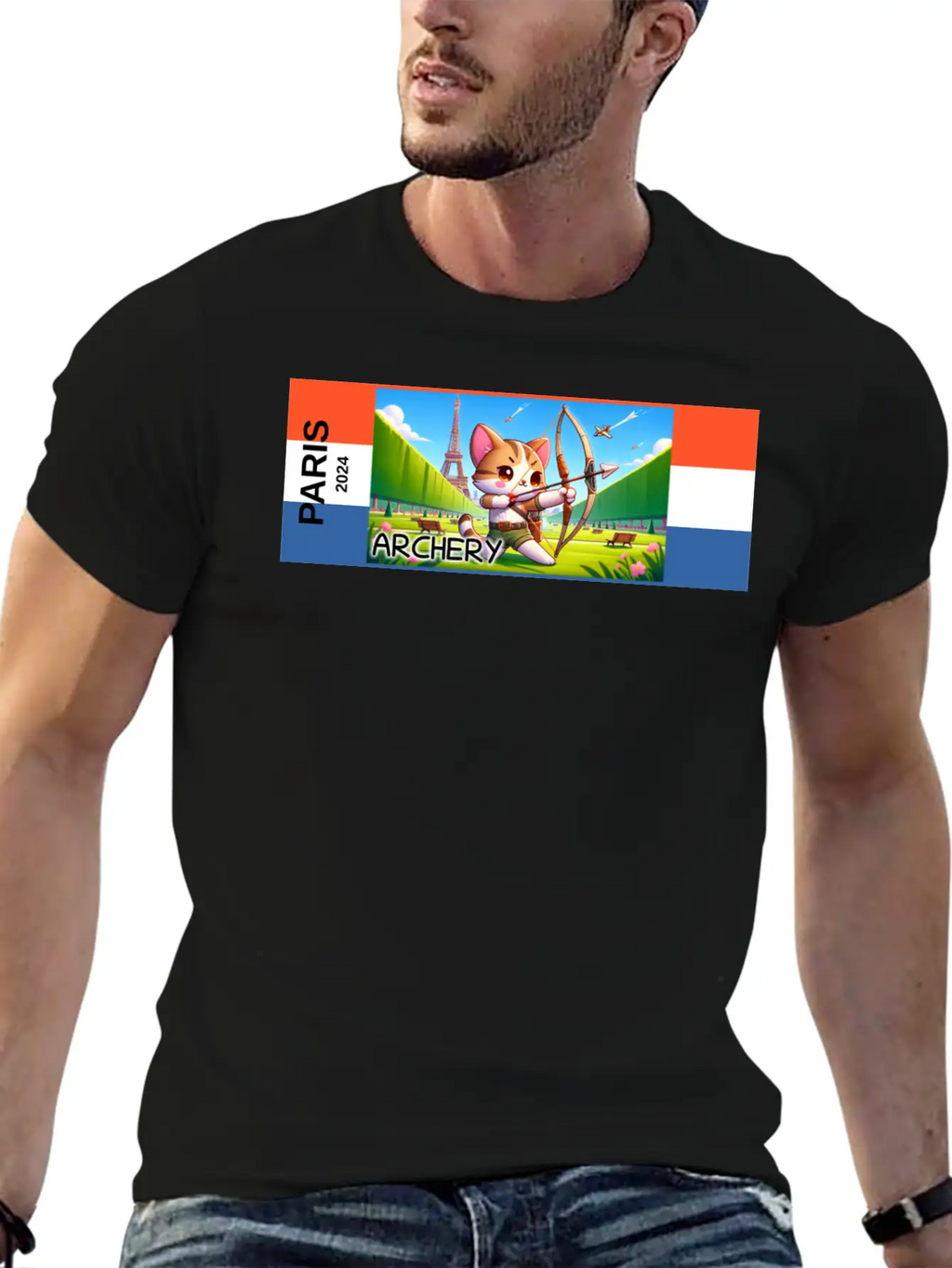 Paris - 2024 - Archery Breathable Graphic T-Shirt – Perfect For Casual Days