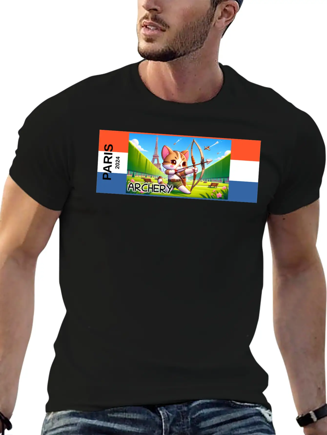 Paris - 2024 - Archery Breathable Graphic T-Shirt – Perfect For Casual Days