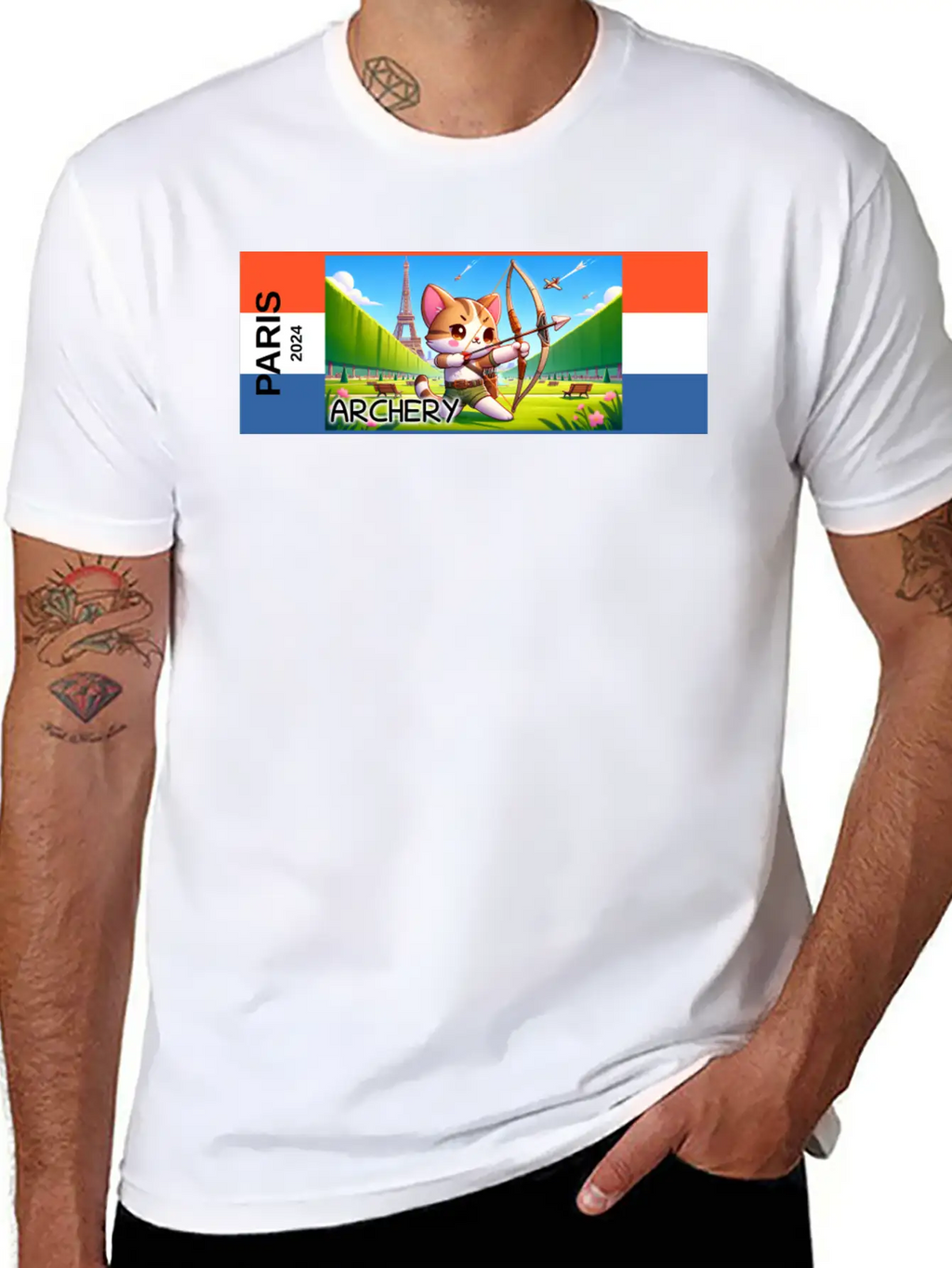 Paris - 2024 - Archery Breathable Graphic T-Shirt – Perfect For Casual Days