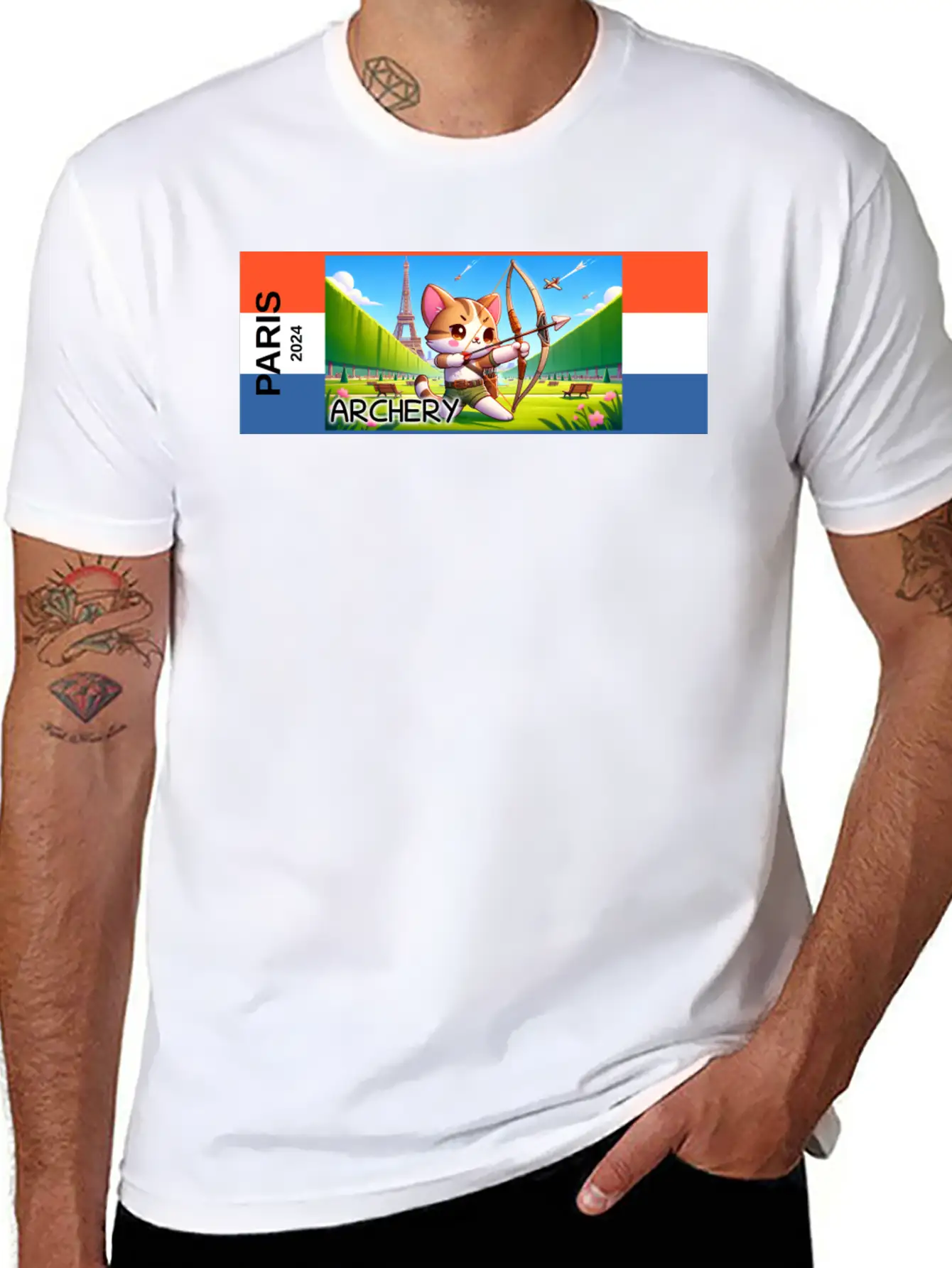 Paris - 2024 - Archery Breathable Graphic T-Shirt – Perfect For Casual Days