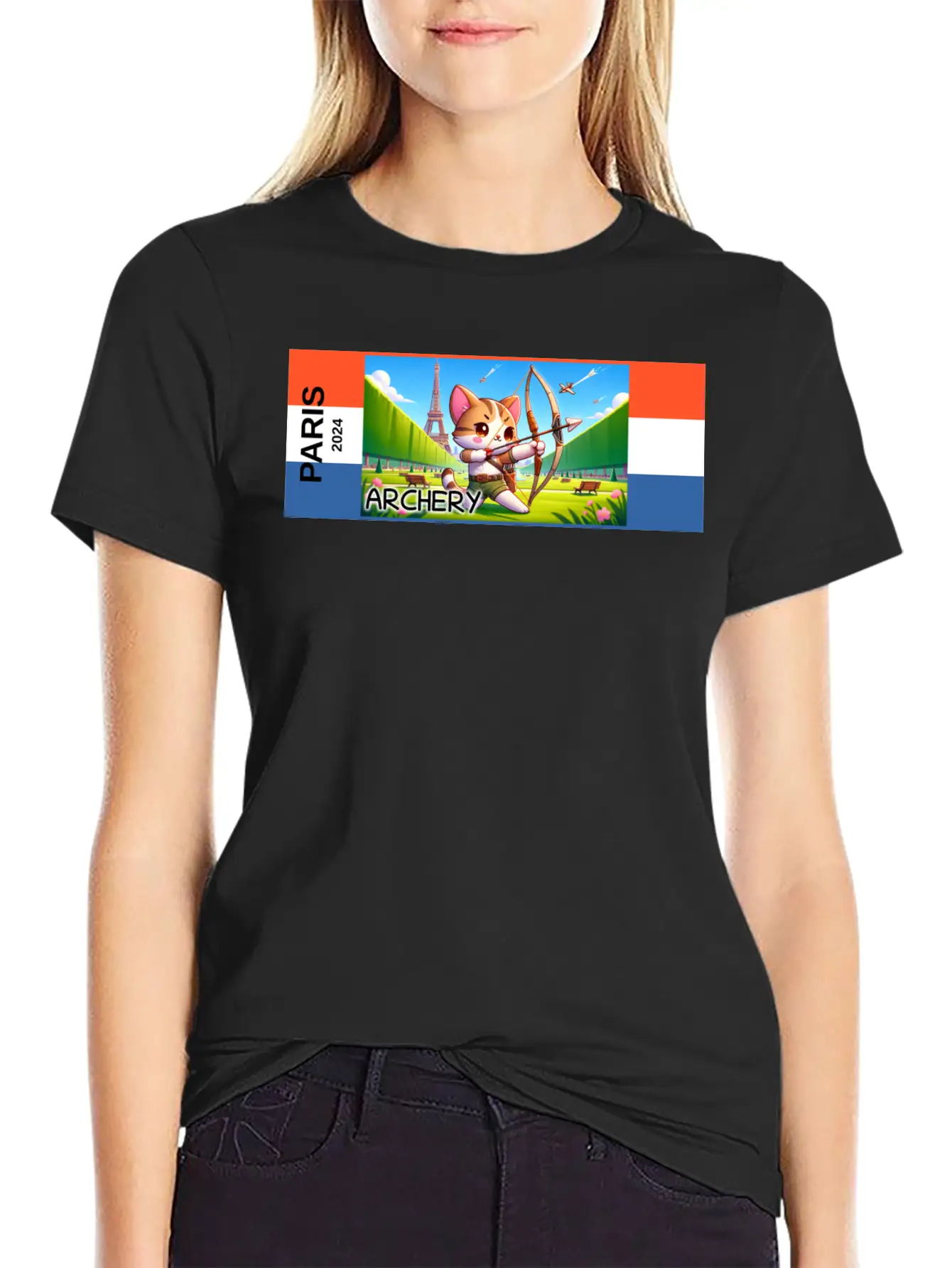 Paris - 2024 - Archery Breathable Graphic T-Shirt – Perfect For Casual Days