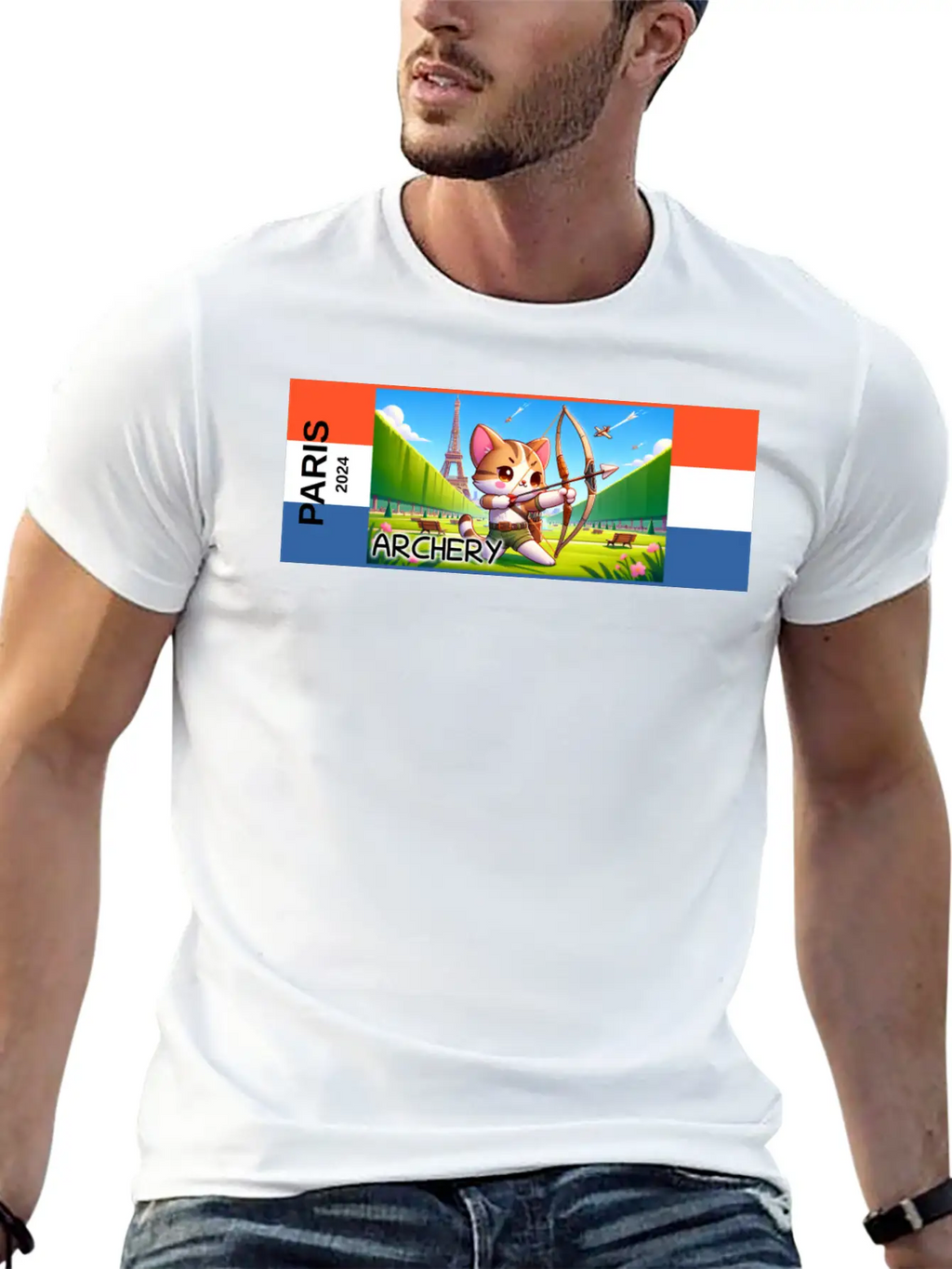 Paris - 2024 - Archery Breathable Graphic T-Shirt – Perfect For Casual Days