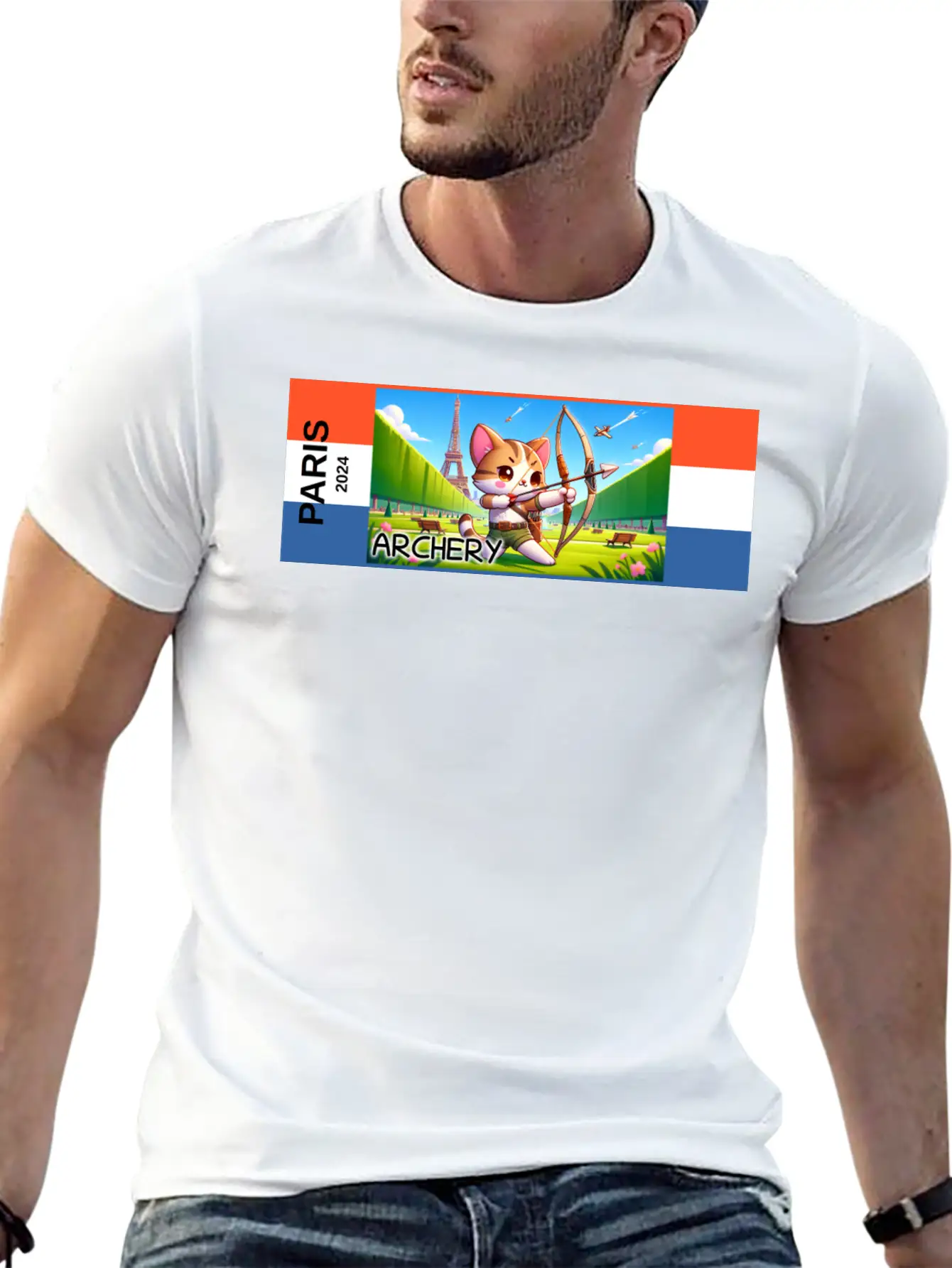 Paris - 2024 - Archery Breathable Graphic T-Shirt – Perfect For Casual Days