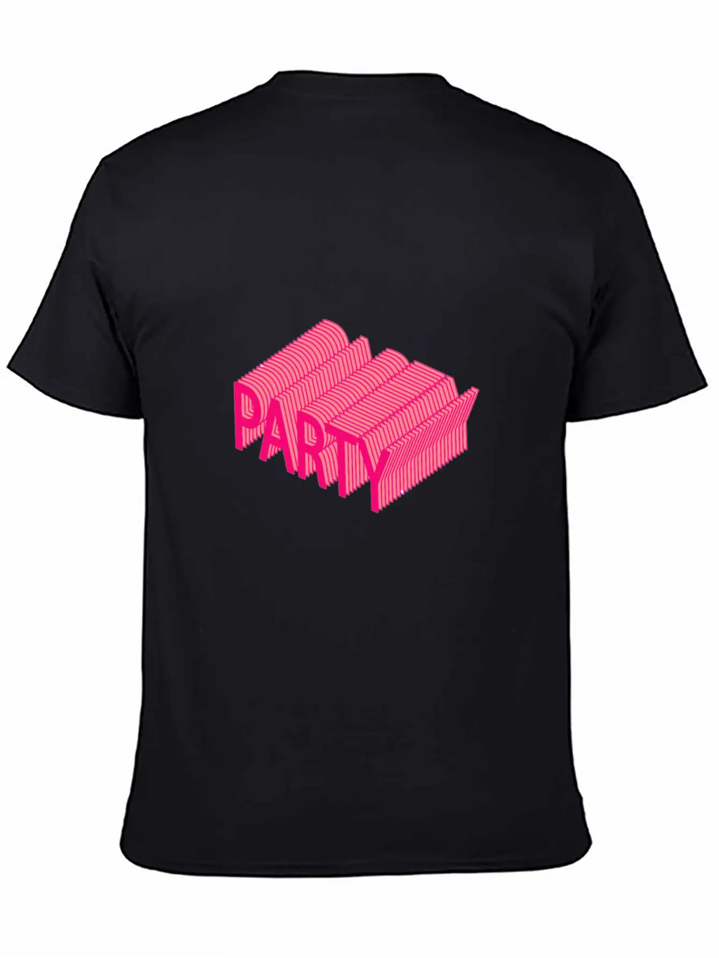 Party – Dancing, Celebrating 3D Lettering Striped Essential Cotton Tee For Daily Outfits – Unisex Style