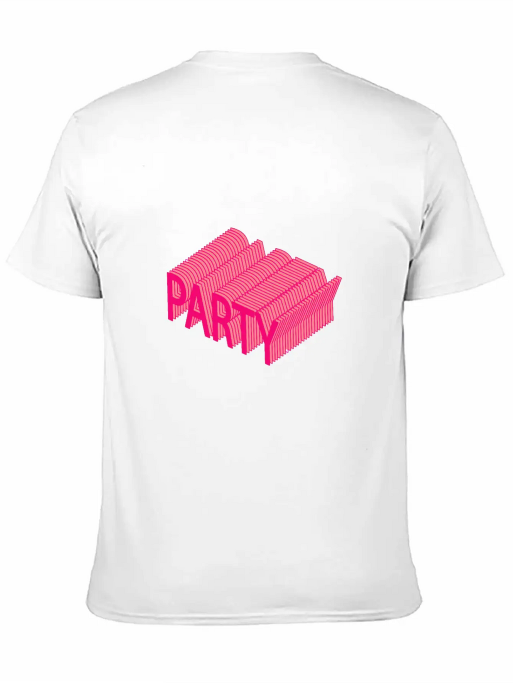 Party – Dancing, Celebrating 3D Lettering Striped Essential Cotton Tee For Daily Outfits – Unisex Style