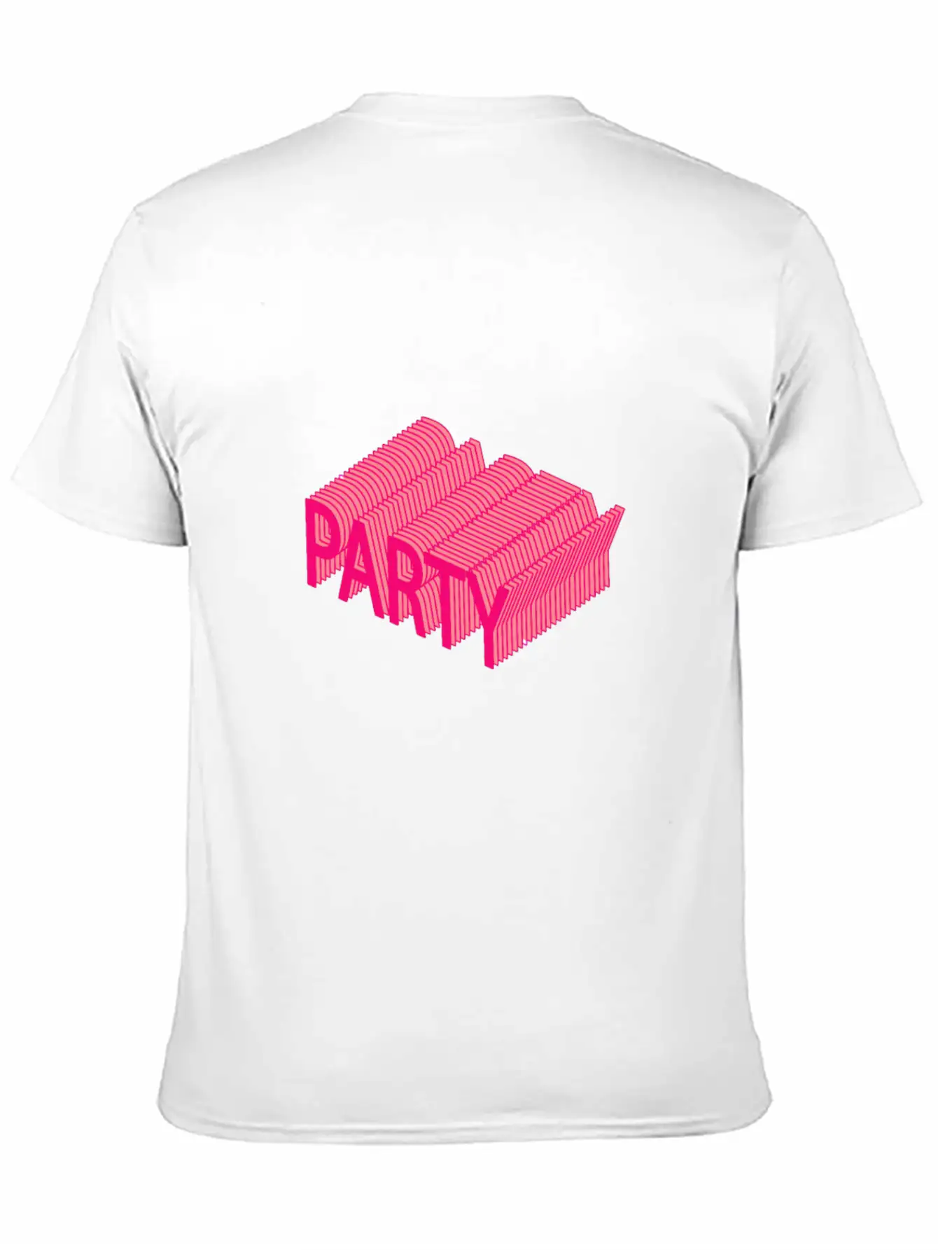 Party – Dancing, Celebrating 3D Lettering Striped Essential Cotton Tee For Daily Outfits – Unisex Style