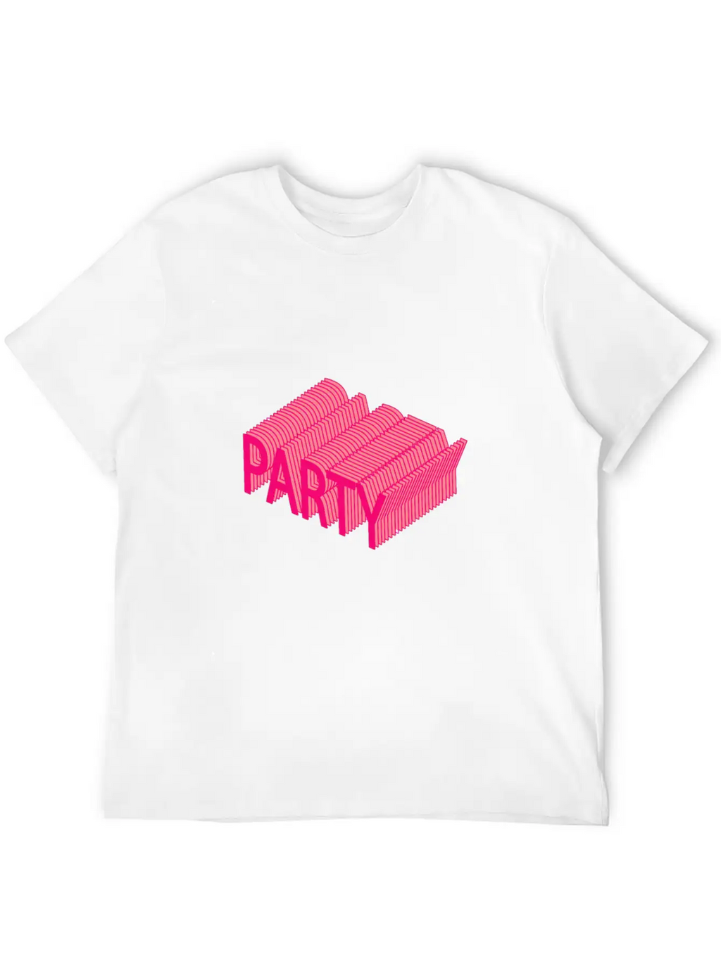 Party – Dancing, Celebrating 3D Lettering Striped Essential Cotton Tee For Daily Outfits – Unisex Style