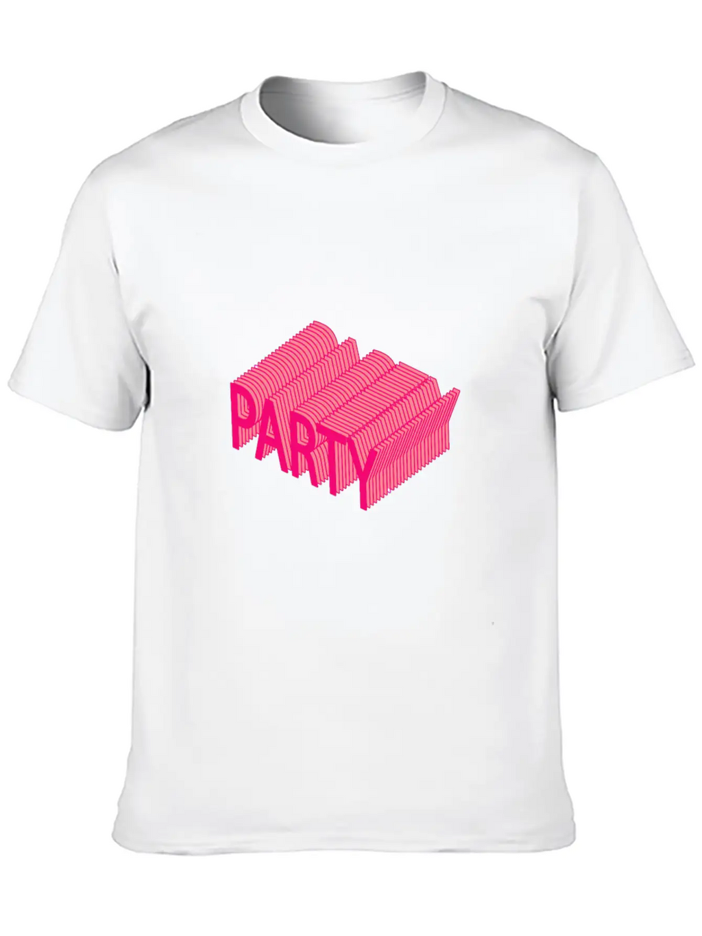 Party – Dancing, Celebrating 3D Lettering Striped Essential Cotton Tee For Daily Outfits – Unisex Style