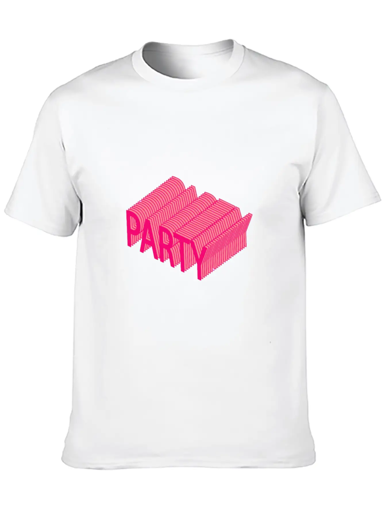 Party – Dancing, Celebrating 3D Lettering Striped Essential Cotton Tee For Daily Outfits – Unisex Style