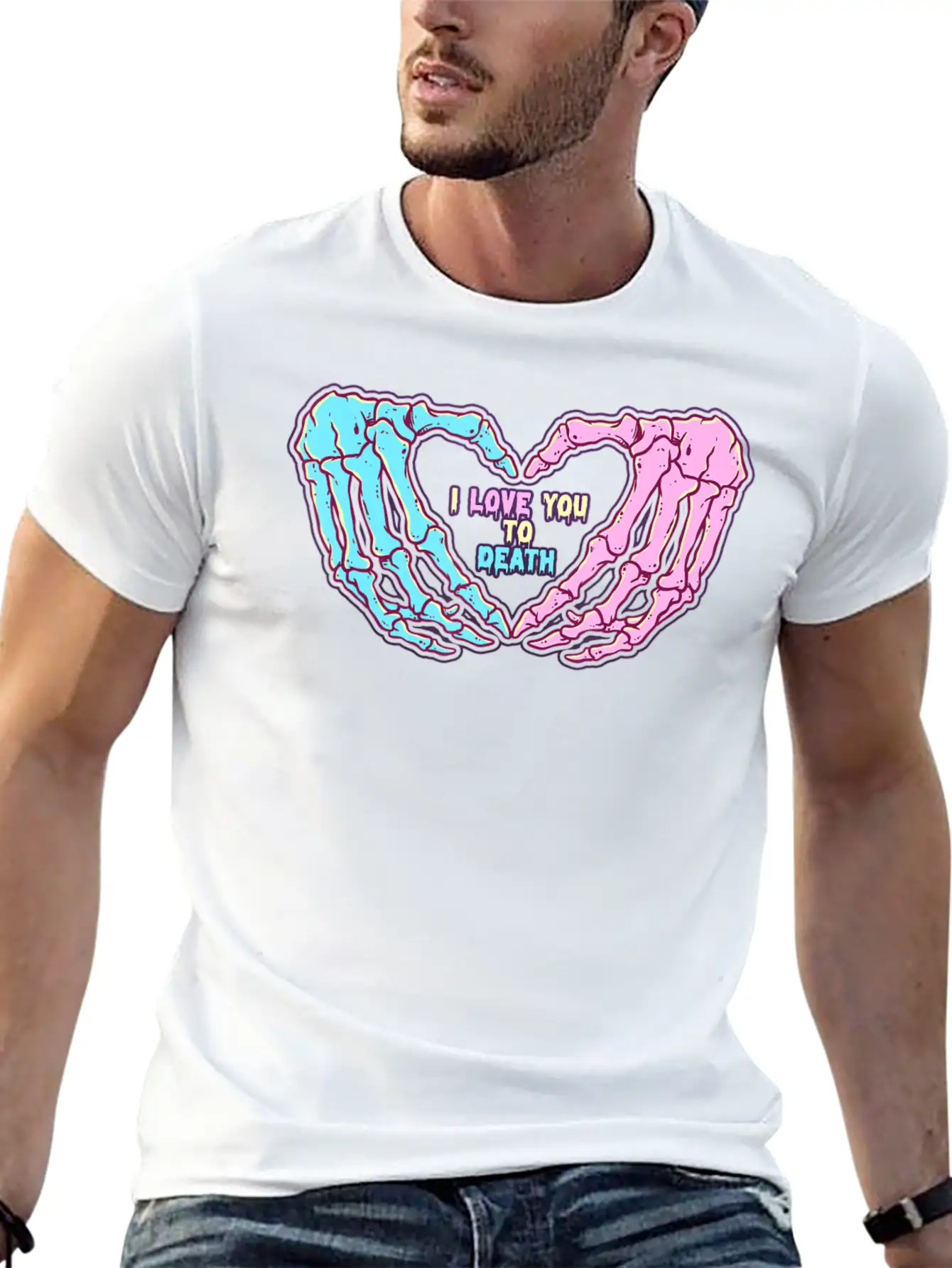 Pastel Goth I Love You To Death Breathable Soft Cotton T-Shirt – Timeless Casual Look