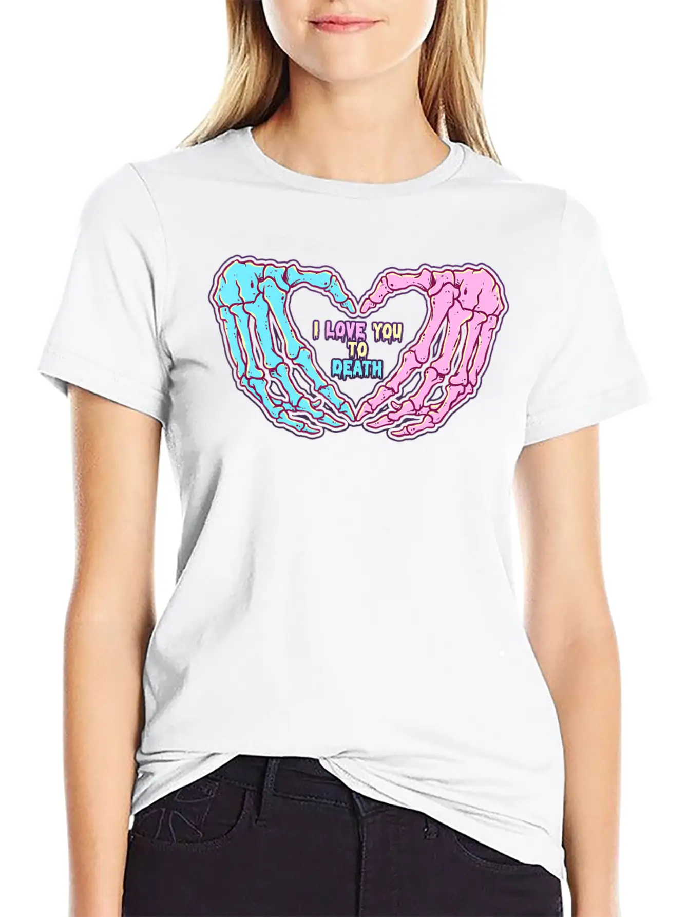 Pastel Goth I Love You To Death Breathable Soft Cotton T-Shirt – Timeless Casual Look