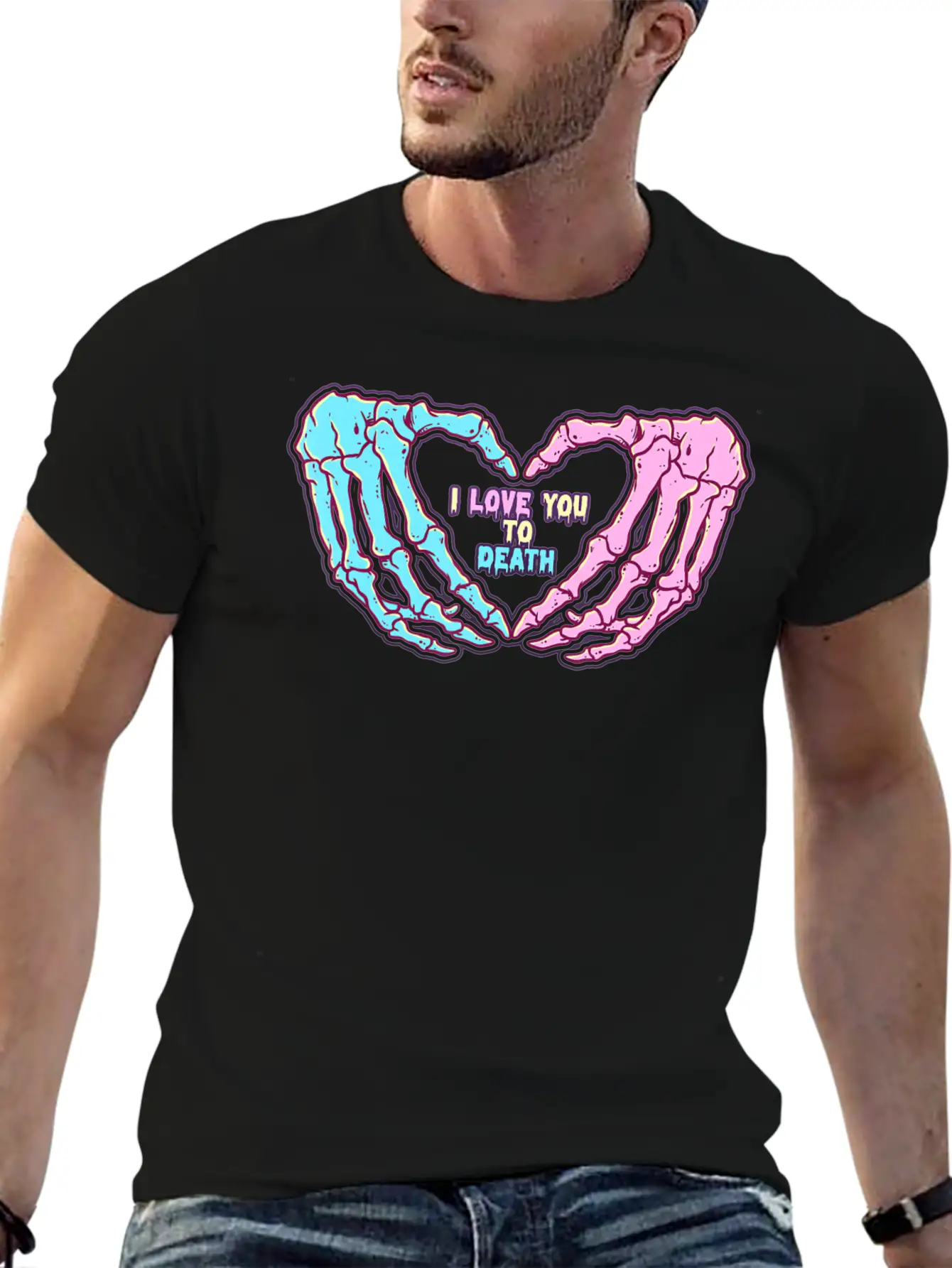 Pastel Goth I Love You To Death Breathable Soft Cotton T-Shirt – Timeless Casual Look