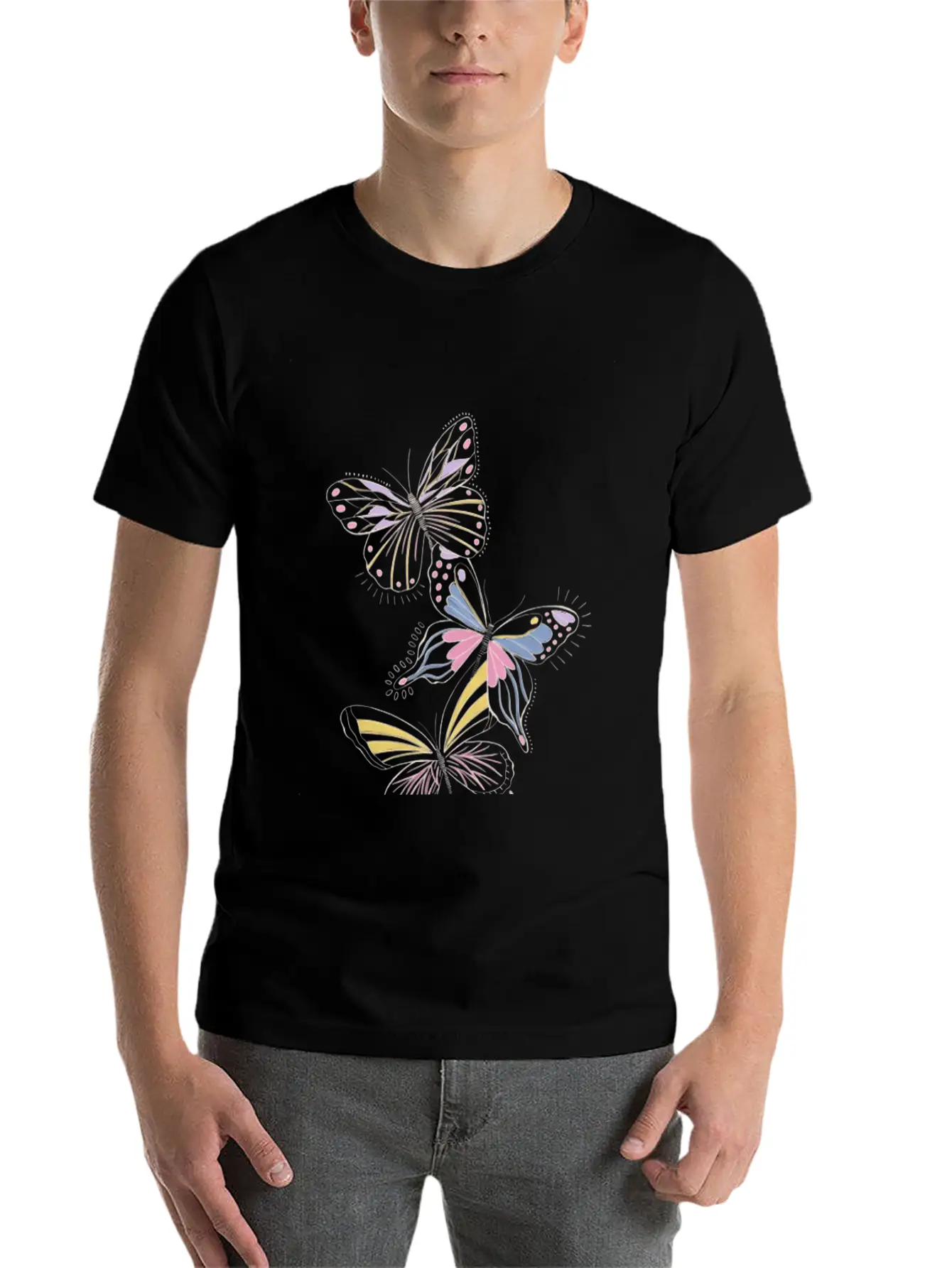 Pastel Whimsy Trio Classic Cotton Tee – Unisex Comfort For Any Season