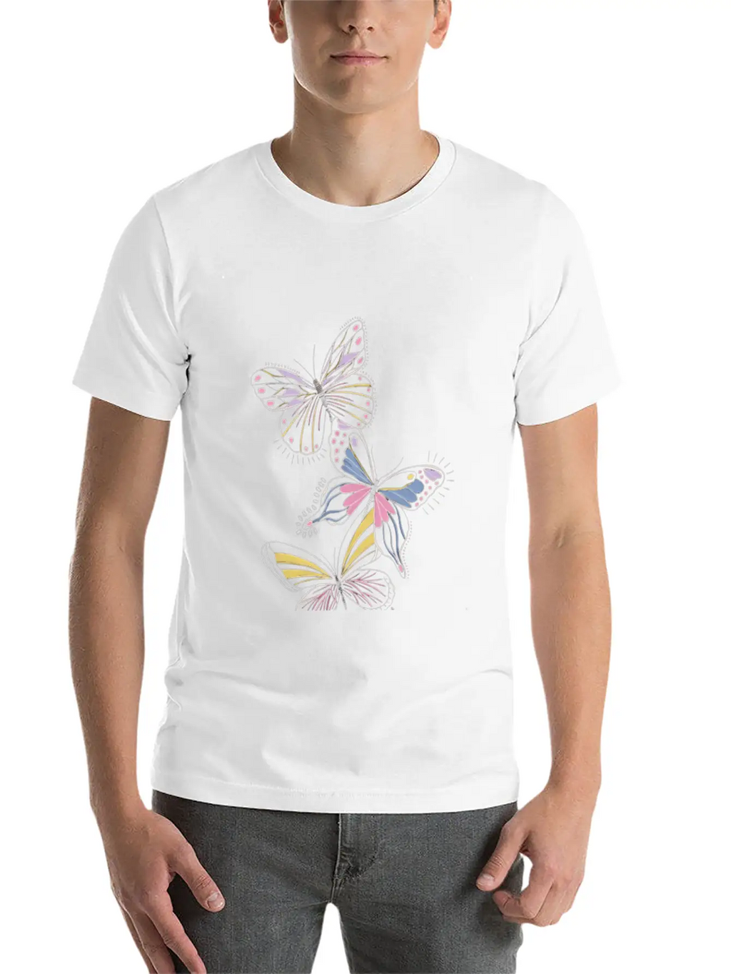 Pastel Whimsy Trio Classic Cotton Tee – Unisex Comfort For Any Season