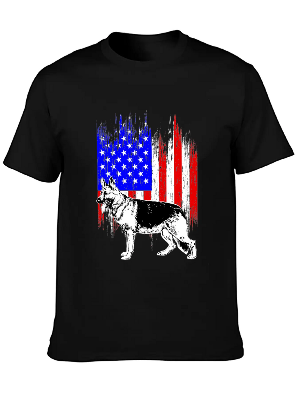 Patriotic German Shepherd American Flag Dog Lover Classic Cotton Tee – Unisex Comfort For Any Season