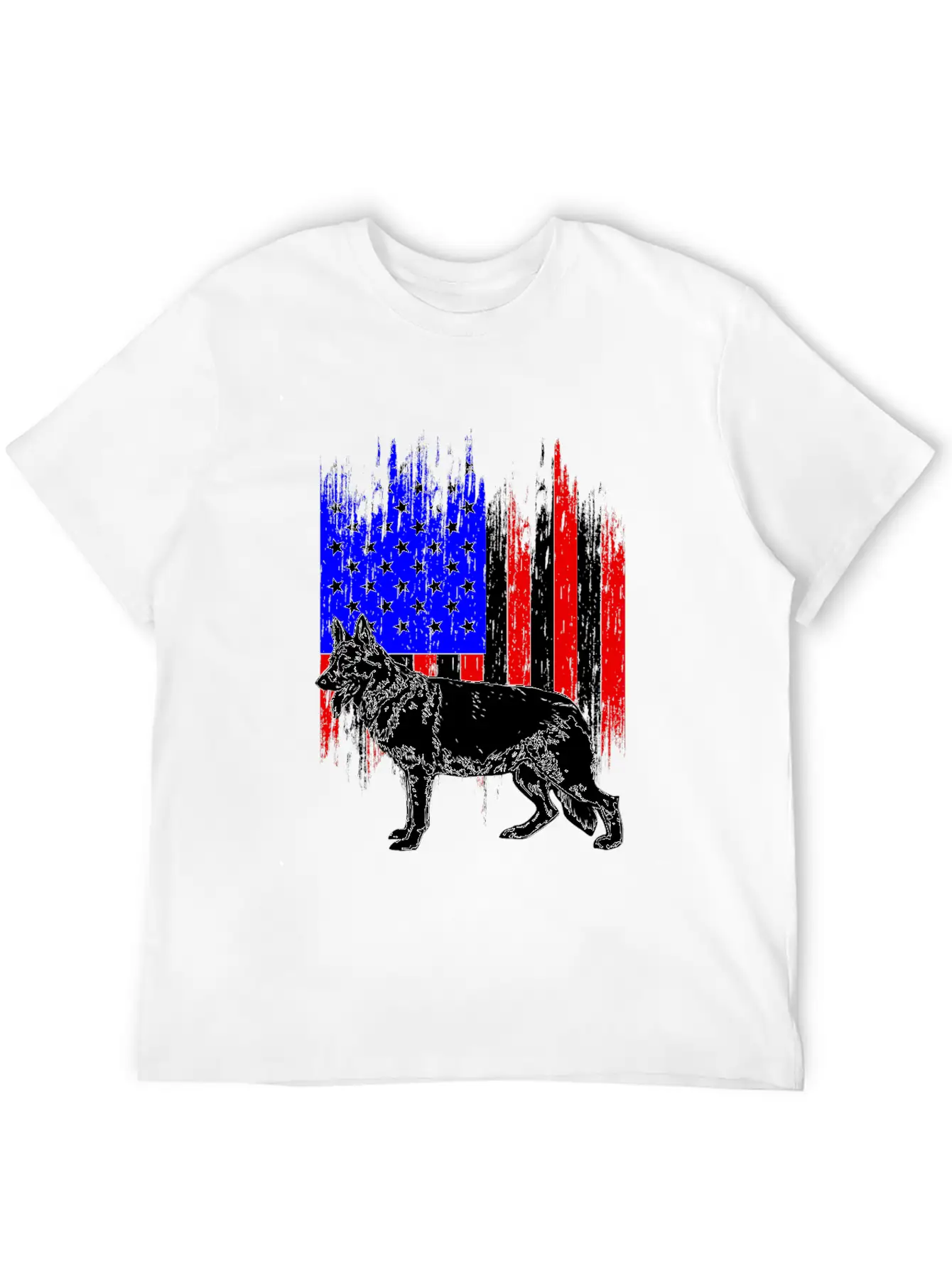 Patriotic German Shepherd American Flag Dog Lover Classic Cotton Tee – Unisex Comfort For Any Season