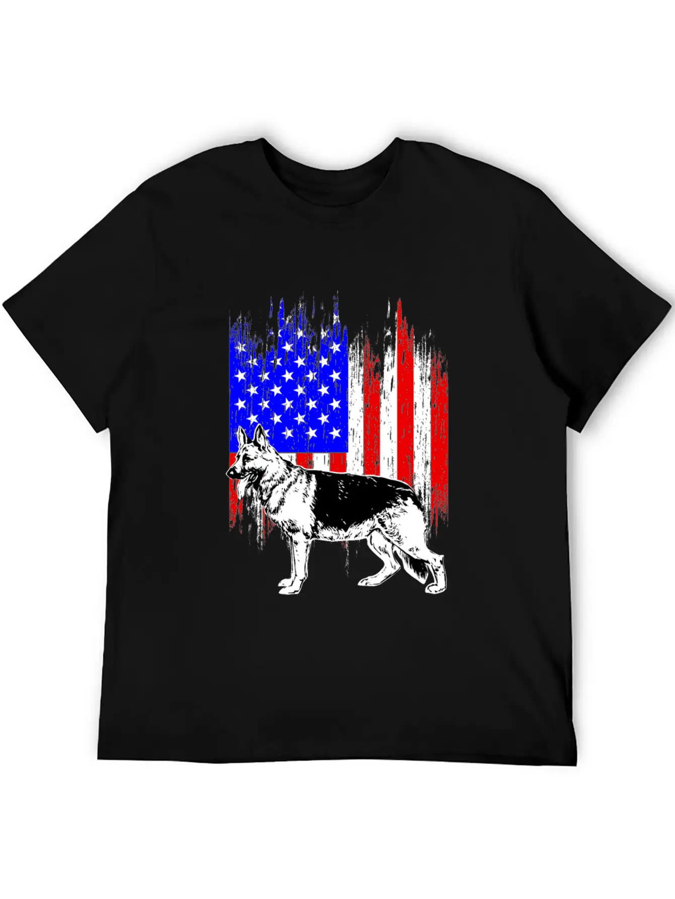 Patriotic German Shepherd American Flag Dog Lover Classic Cotton Tee – Unisex Comfort For Any Season