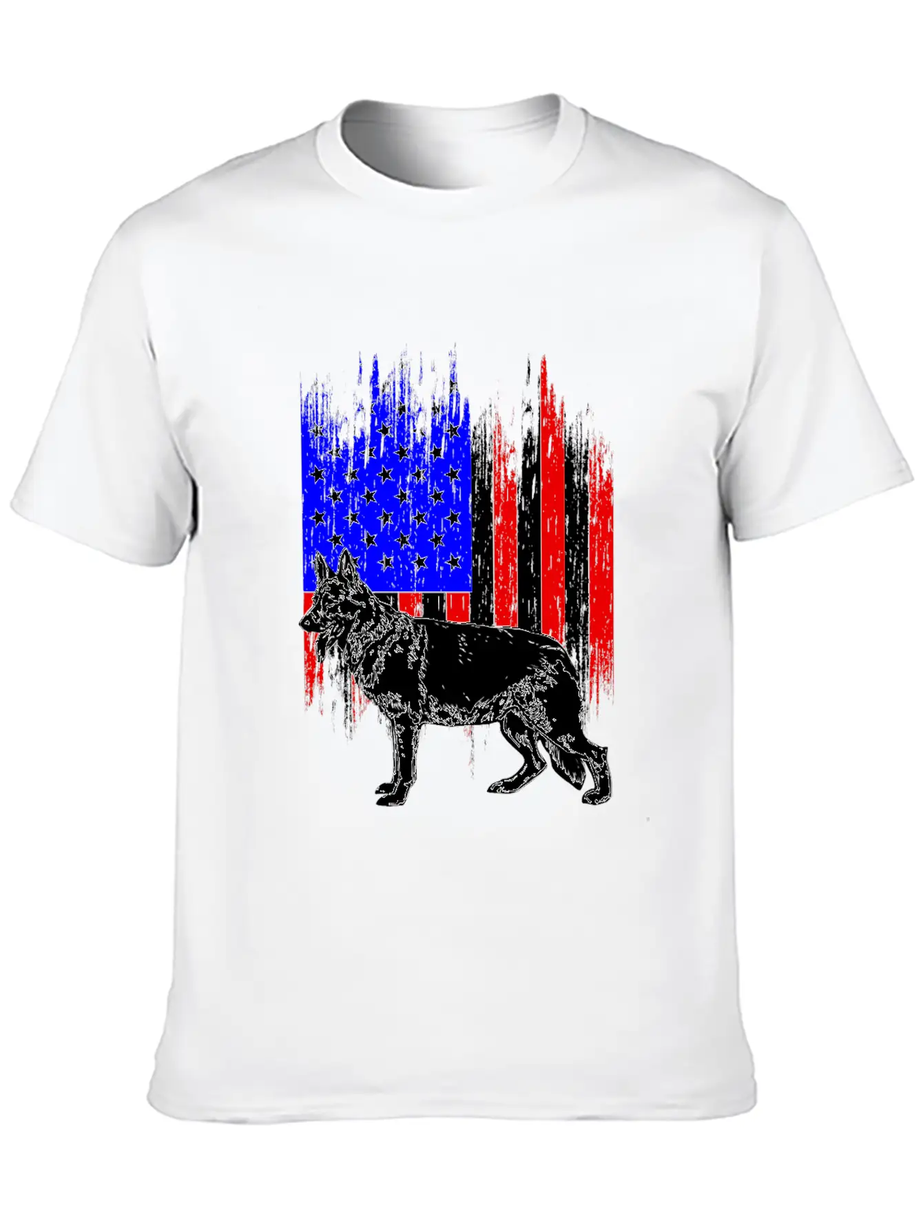 Patriotic German Shepherd American Flag Dog Lover Classic Cotton Tee – Unisex Comfort For Any Season