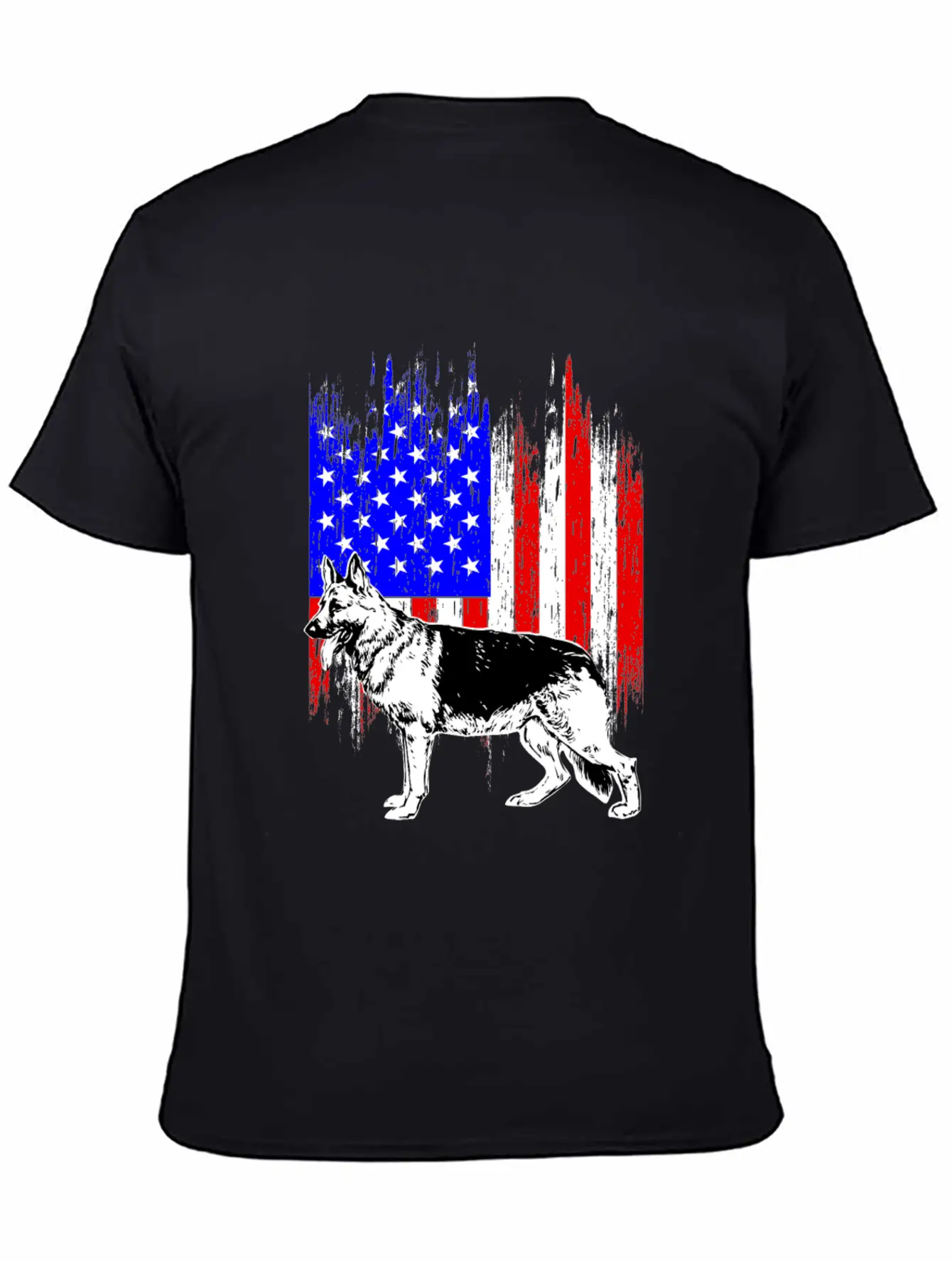Patriotic German Shepherd American Flag Dog Lover Classic Cotton Tee – Unisex Comfort For Any Season