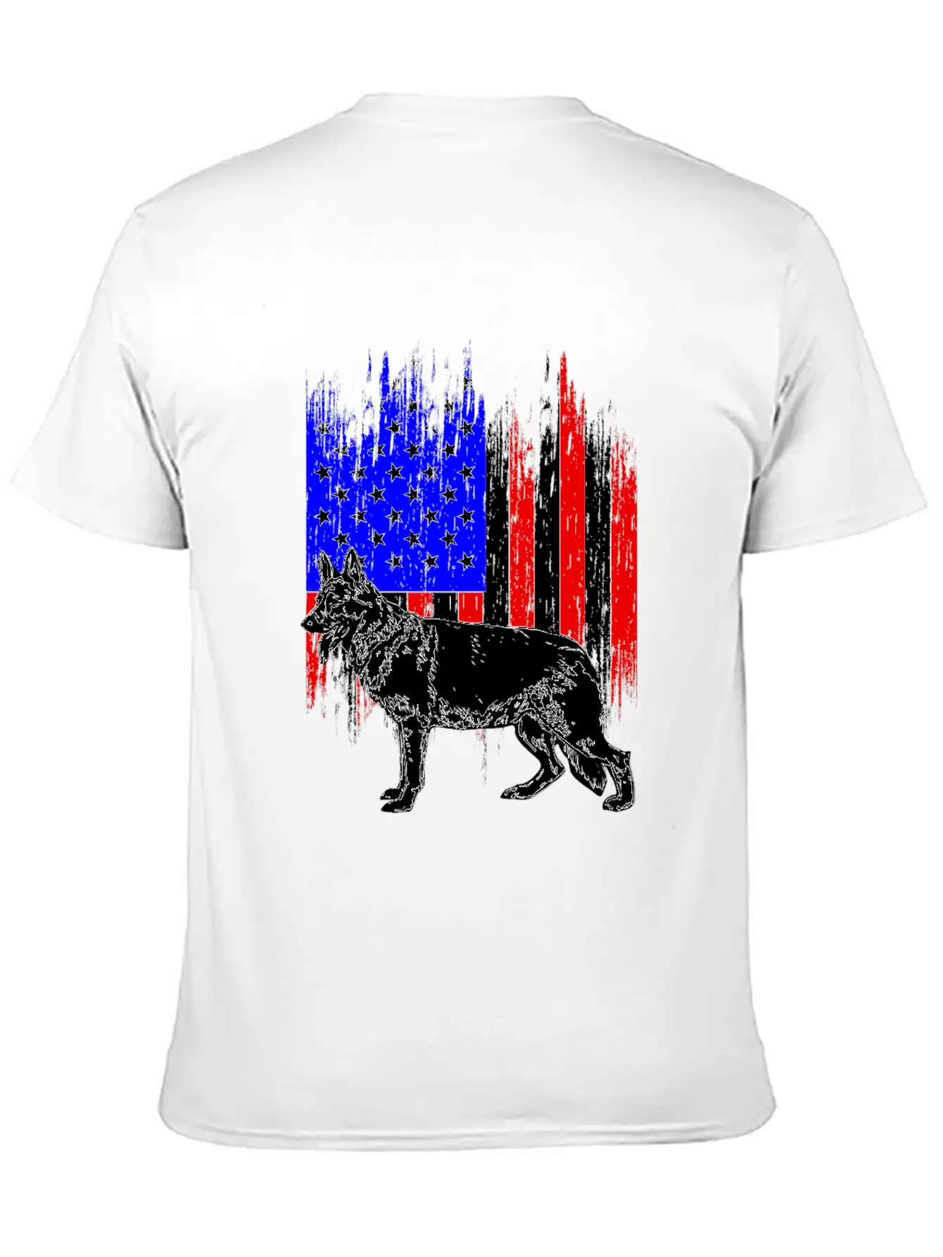 Patriotic German Shepherd American Flag Dog Lover Classic Cotton Tee – Unisex Comfort For Any Season