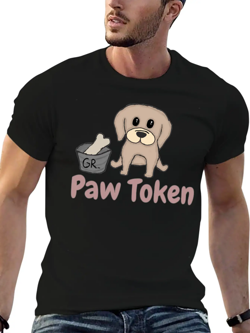 Paw Token, Puppy Lovers Token Basic Graphic T-Shirt – Daily Comfort In Soft Cotton