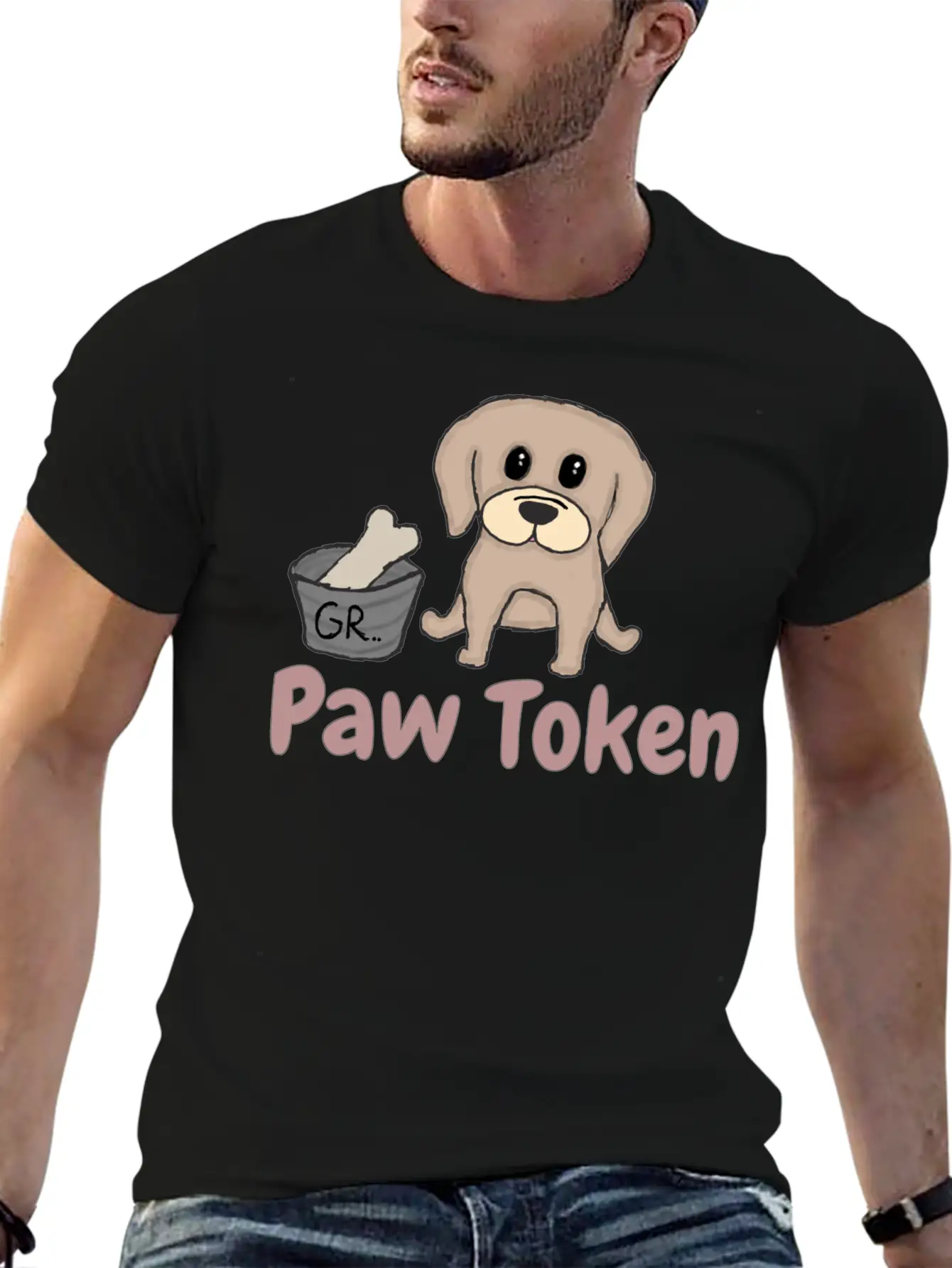 Paw Token, Puppy Lovers Token Basic Graphic T-Shirt – Daily Comfort In Soft Cotton