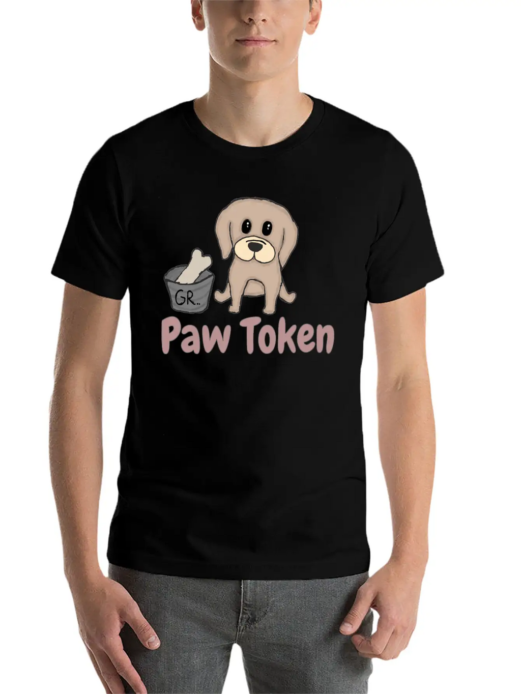 Paw Token, Puppy Lovers Token Basic Graphic T-Shirt – Daily Comfort In Soft Cotton