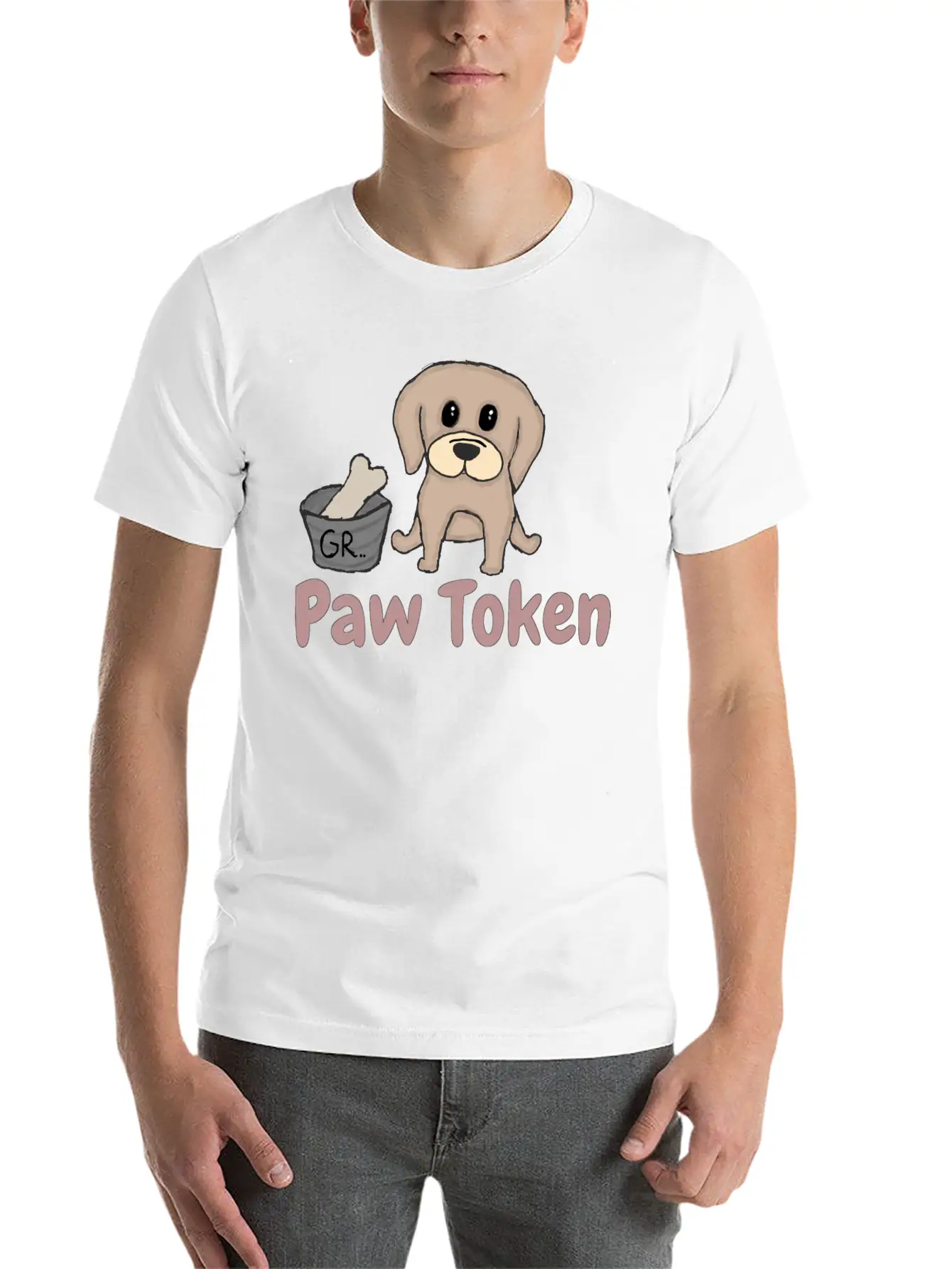 Paw Token, Puppy Lovers Token Basic Graphic T-Shirt – Daily Comfort In Soft Cotton