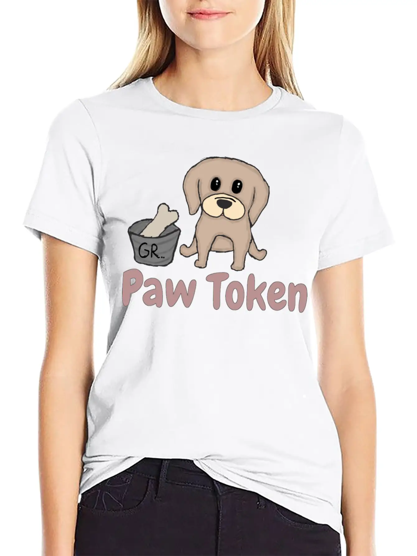 Paw Token, Puppy Lovers Token Basic Graphic T-Shirt – Daily Comfort In Soft Cotton