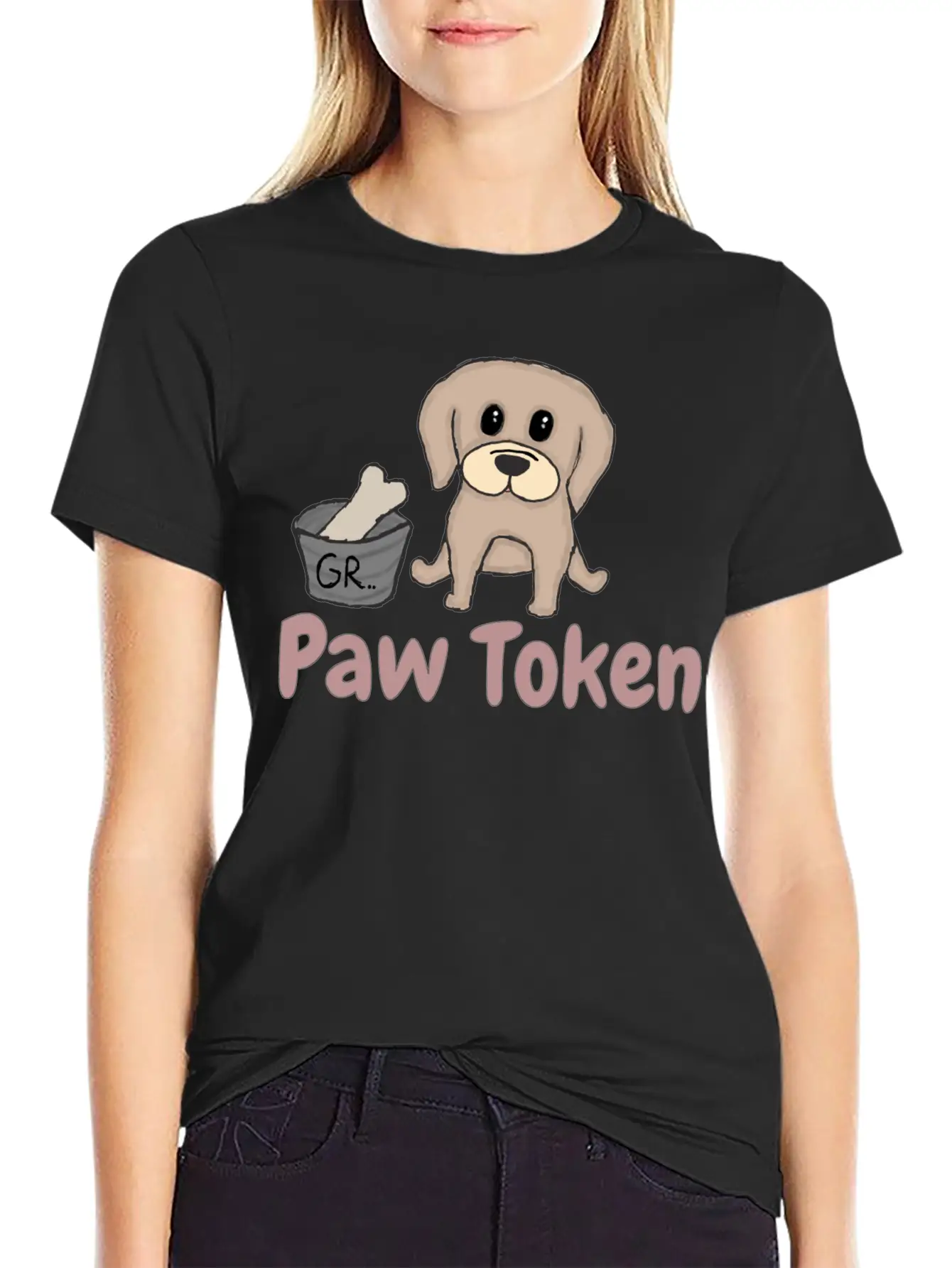 Paw Token, Puppy Lovers Token Basic Graphic T-Shirt – Daily Comfort In Soft Cotton