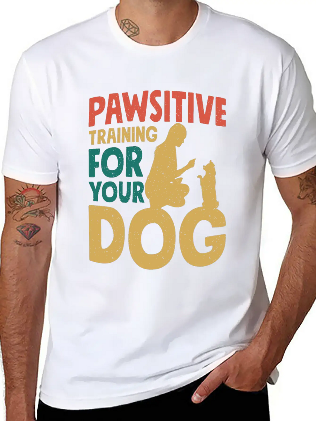 Pawsitive Training For Your Dog Dog Trainer Job Relaxed Everyday Tee – Lightweight And Durable Cotton