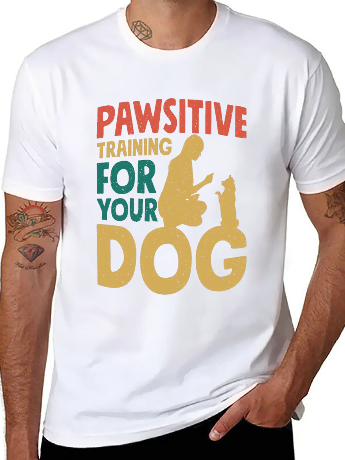 Pawsitive Training For Your Dog Dog Trainer Job Relaxed Everyday Tee – Lightweight And Durable Cotton