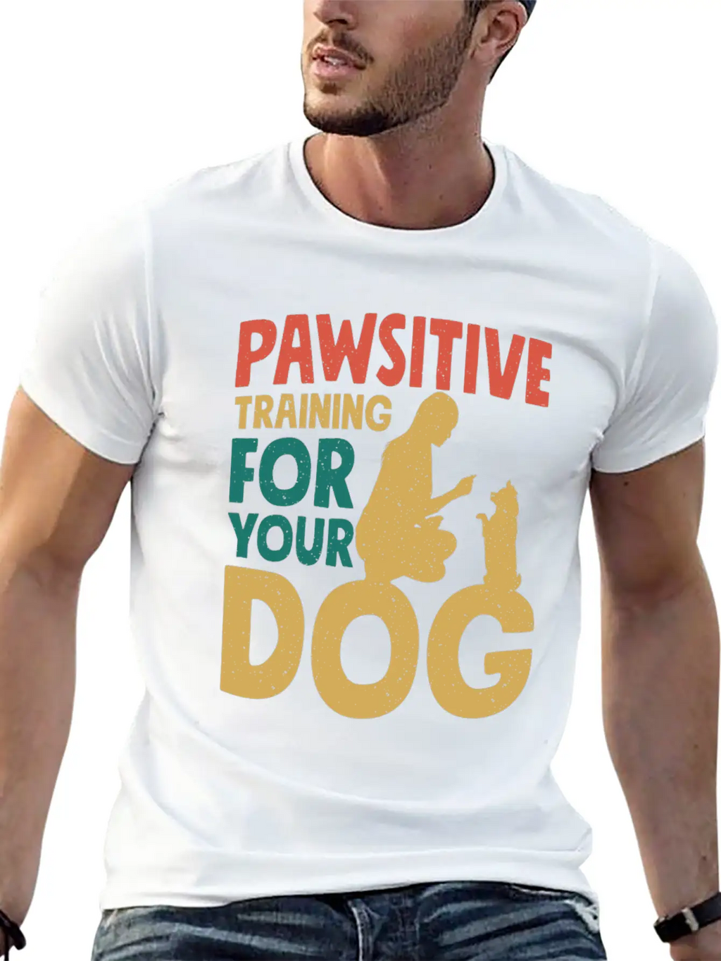 Pawsitive Training For Your Dog Dog Trainer Job Relaxed Everyday Tee – Lightweight And Durable Cotton