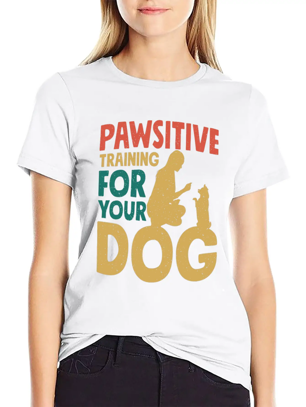 Pawsitive Training For Your Dog Dog Trainer Job Relaxed Everyday Tee – Lightweight And Durable Cotton
