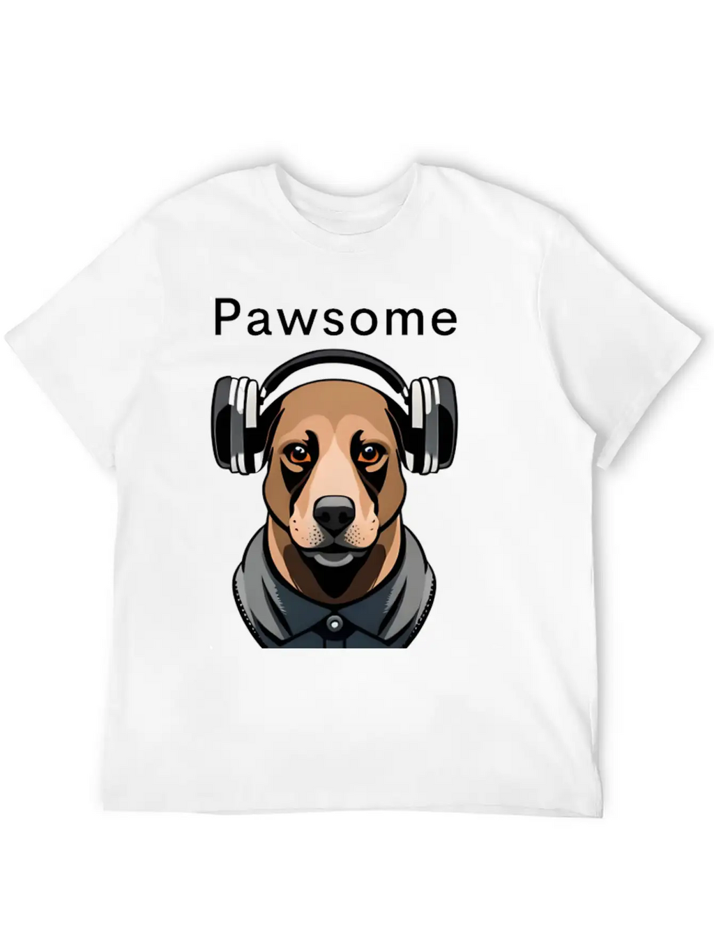 Pawsome Rhythm-Digital Robotic Dog With Headphones Basic Graphic T-Shirt – Daily Comfort In Soft Cotton