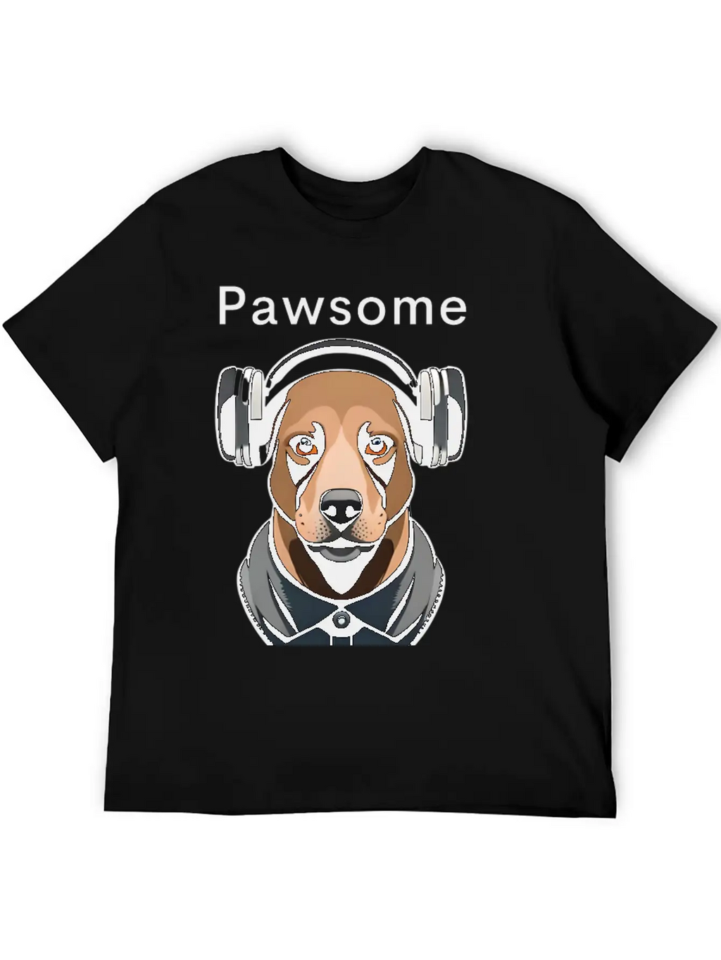 Pawsome Rhythm-Digital Robotic Dog With Headphones Basic Graphic T-Shirt – Daily Comfort In Soft Cotton