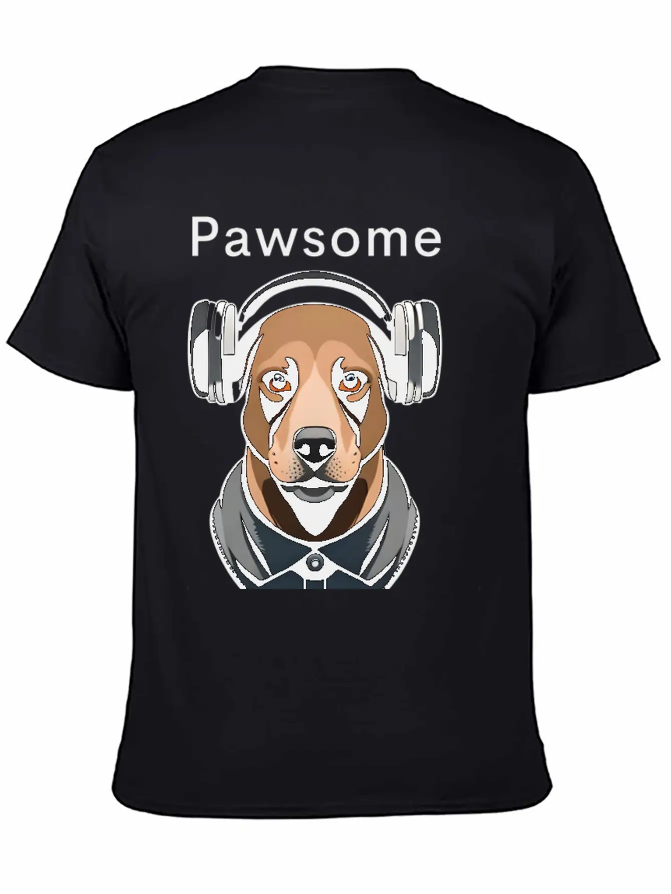 Pawsome Rhythm-Digital Robotic Dog With Headphones Basic Graphic T-Shirt – Daily Comfort In Soft Cotton