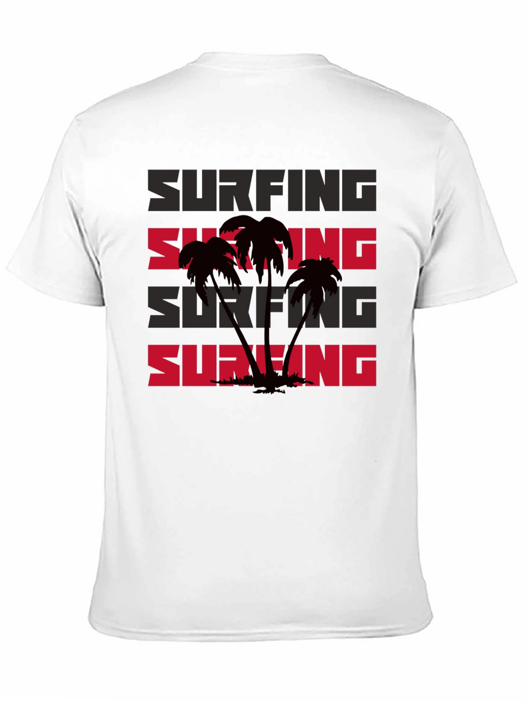 Surfing Palm Tree Graphic T-Shirt