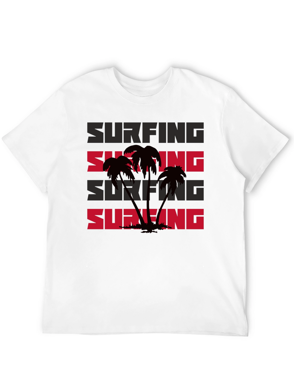 Surfing Palm Tree Graphic T-Shirt