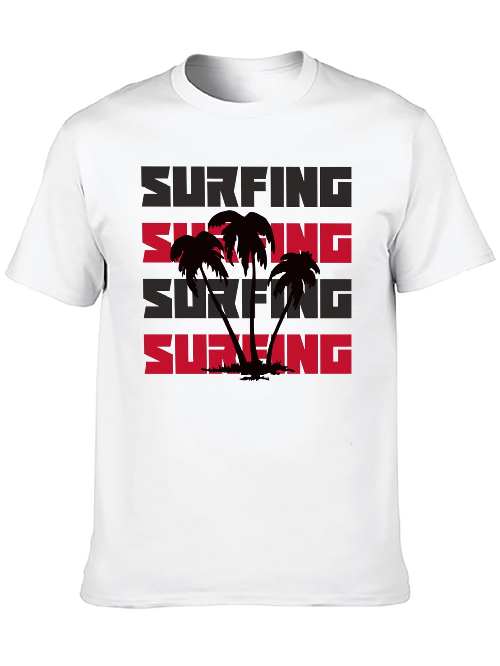 Surfing Palm Tree Graphic T-Shirt