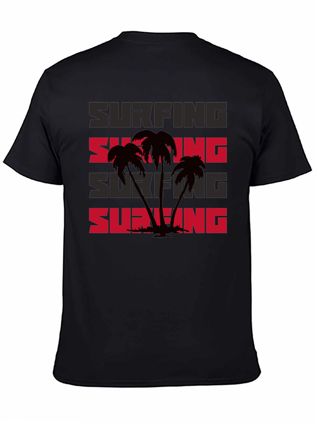 Surfing Palm Tree Graphic T-Shirt