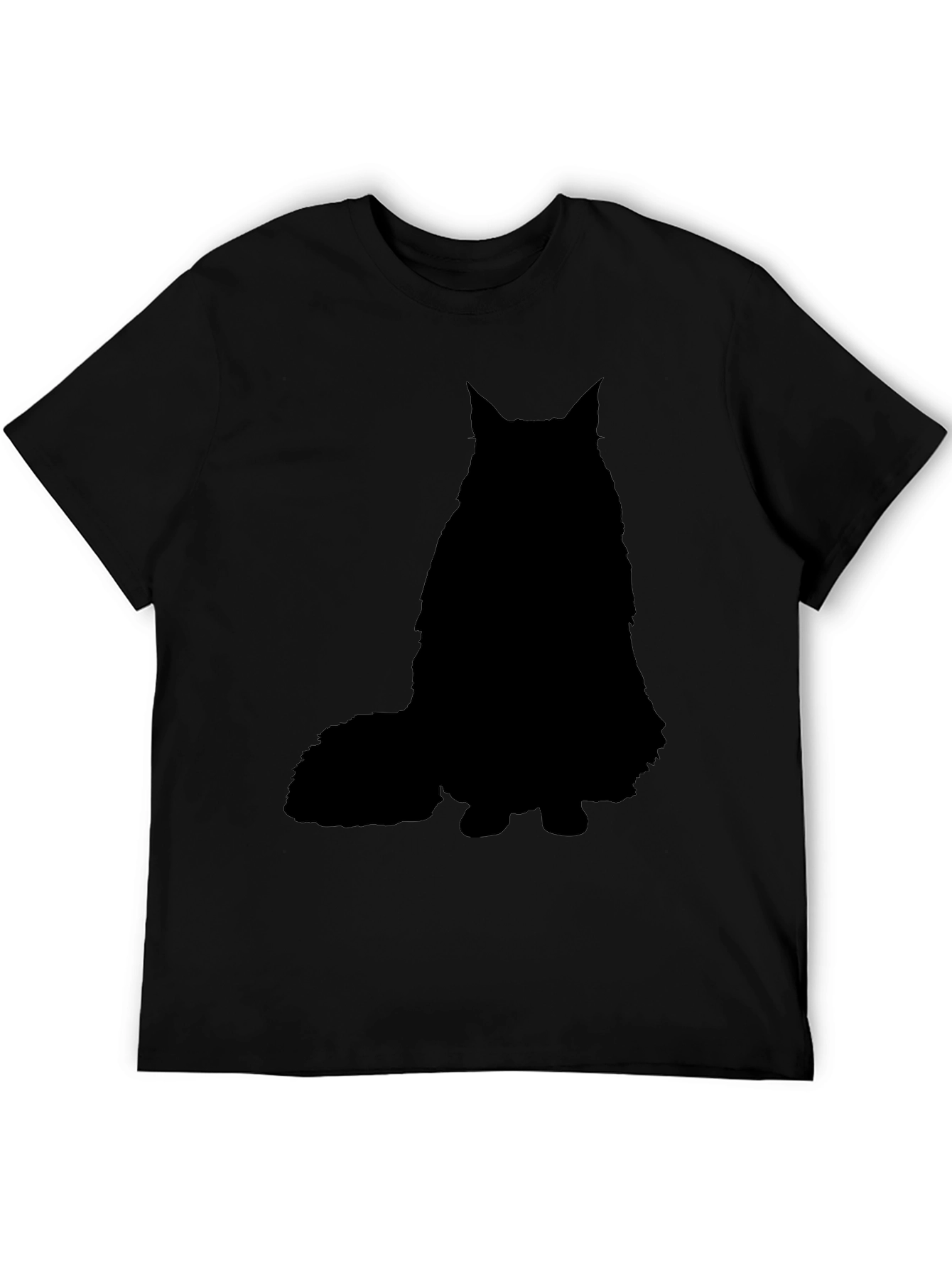 Black Cat Silhouette Graphic T-Shirt