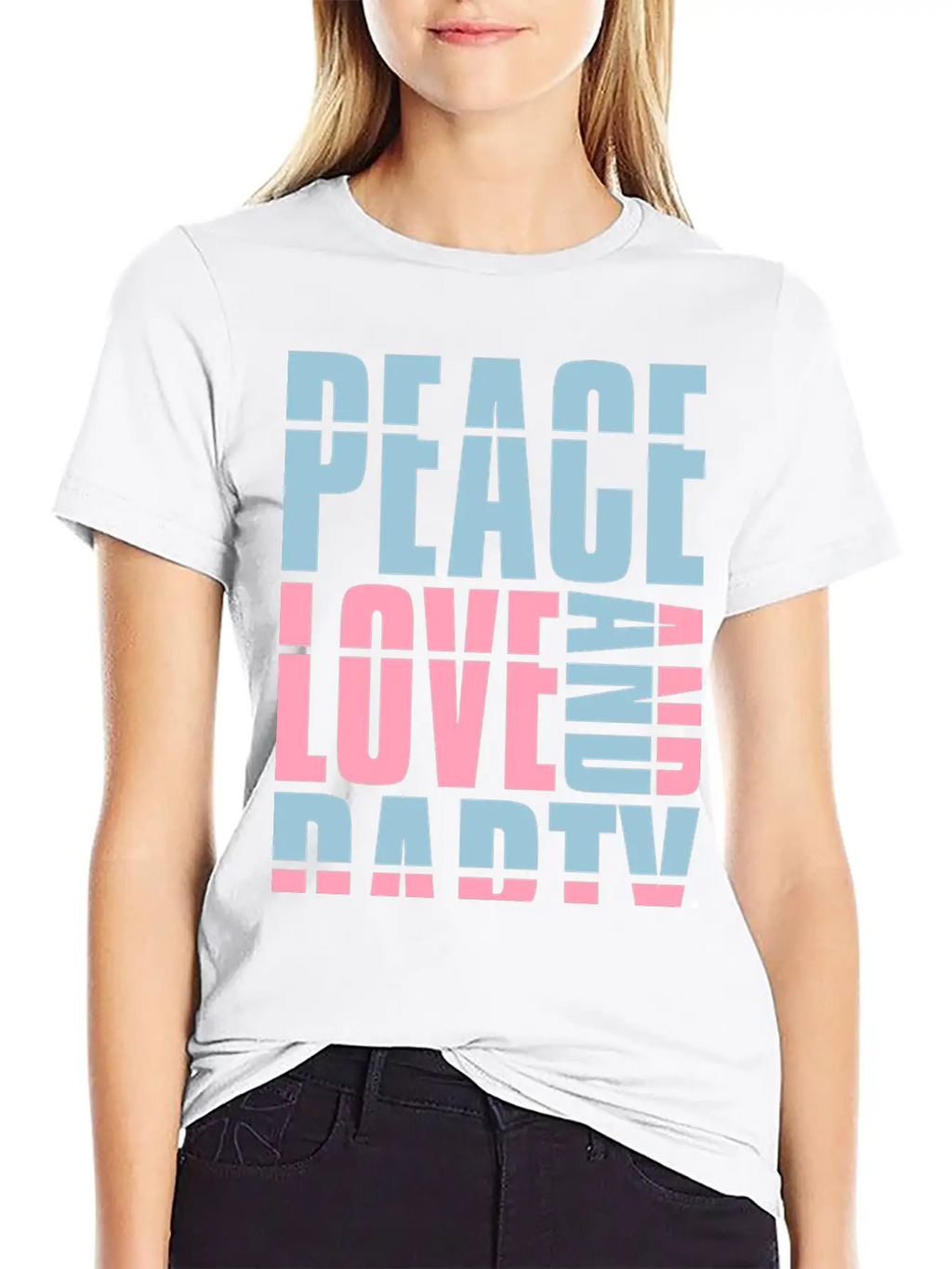 Peace Love And Party Concert Crew Friends Saying D Classic Cotton Tee – Unisex Comfort For Any Season