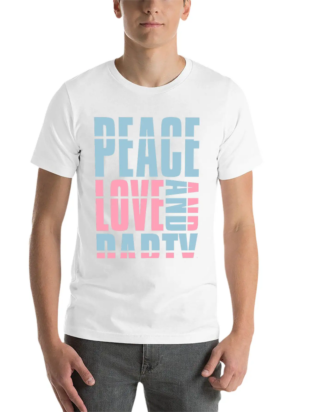 Peace Love And Party Concert Crew Friends Saying D Classic Cotton Tee – Unisex Comfort For Any Season